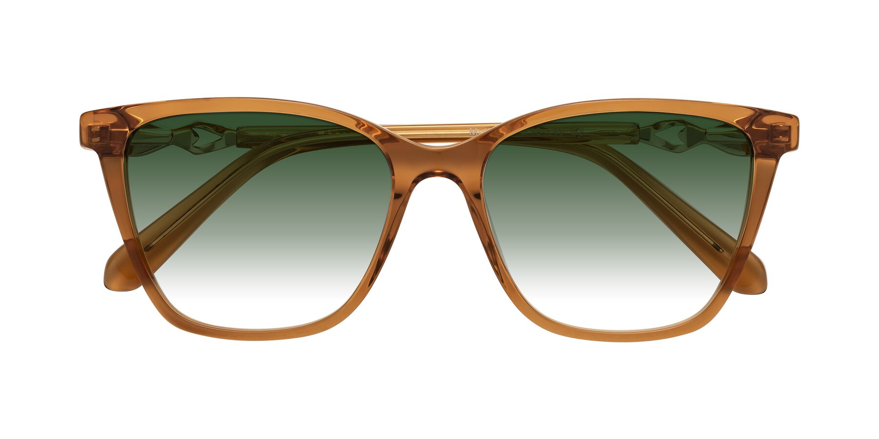 Folded Front of Mothe in Maple Syrup with Green Gradient Lenses