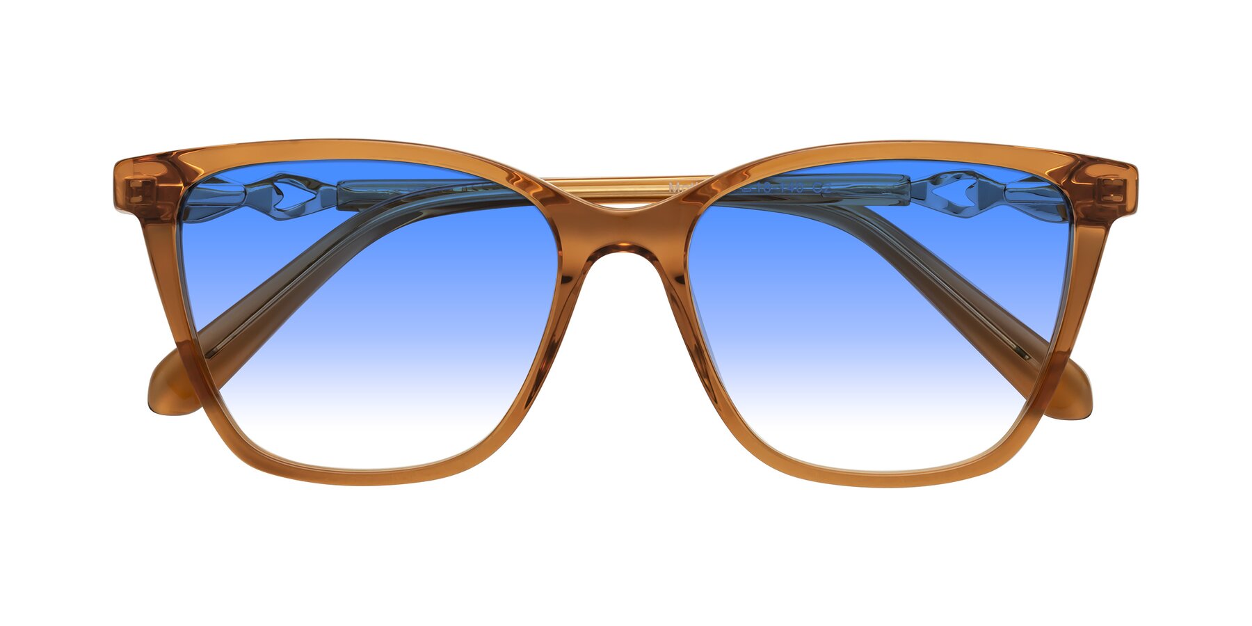 Folded Front of Mothe in Maple Syrup with Blue Gradient Lenses