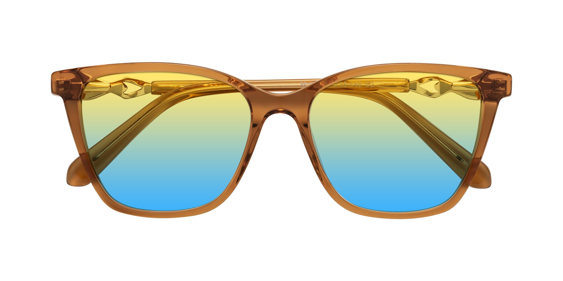 Folded Front of Mothe in Maple Syrup with Yellow / Blue Gradient Lenses