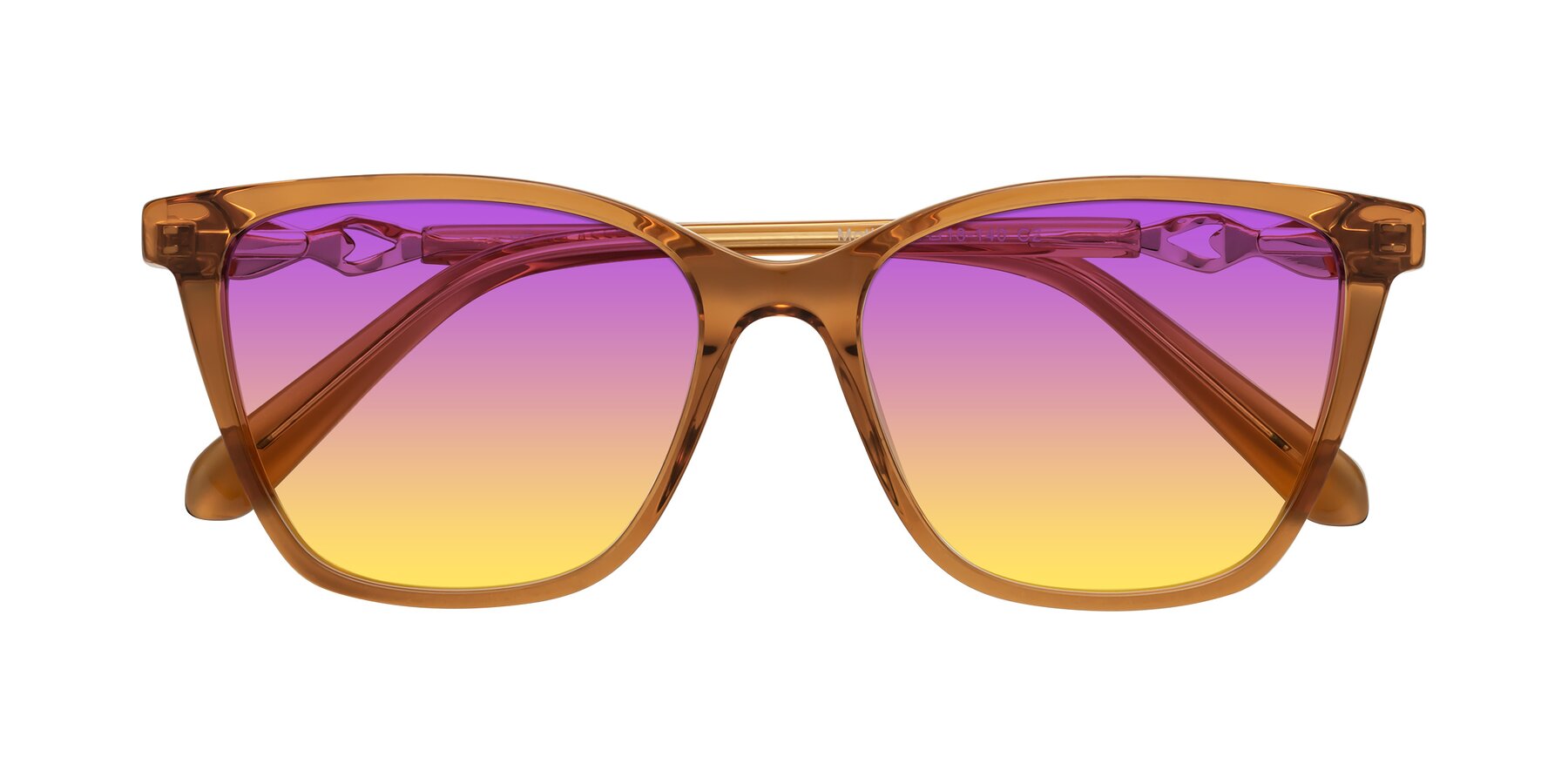 Folded Front of Mothe in Maple Syrup with Purple / Yellow Gradient Lenses