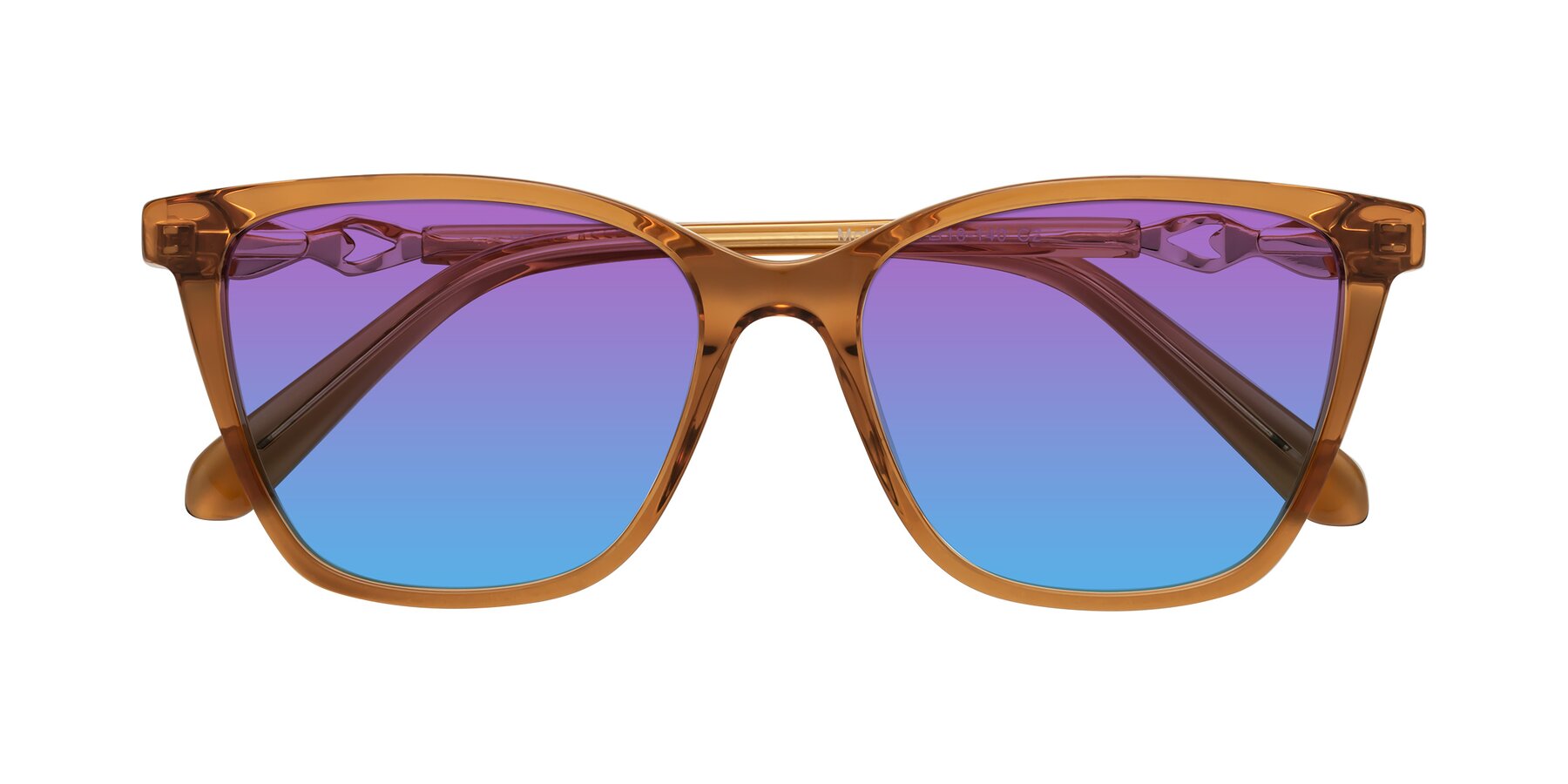 Folded Front of Mothe in Maple Syrup with Purple / Blue Gradient Lenses