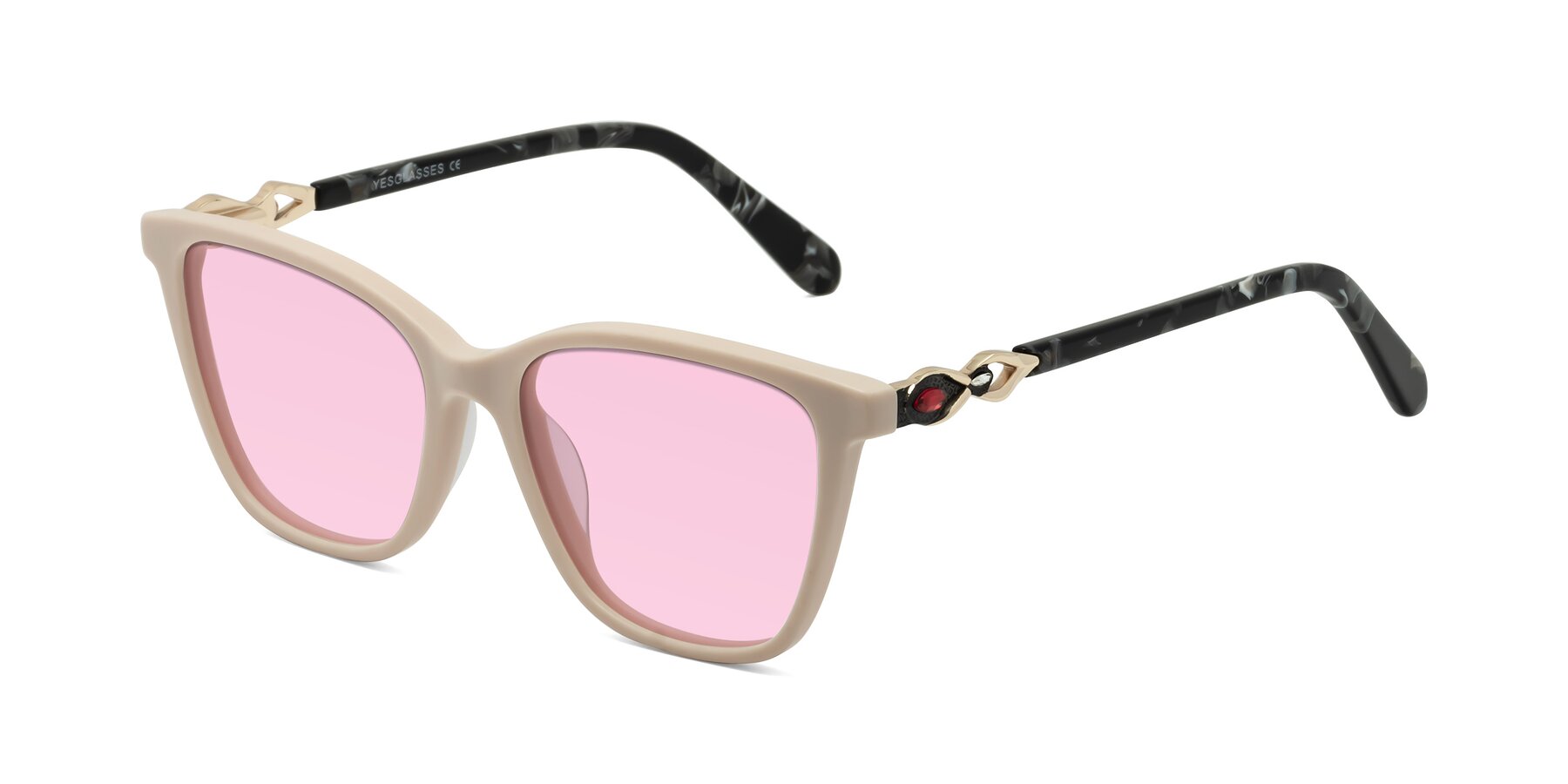 Angle of Mothe in Ivory pink with Light Pink Tinted Lenses