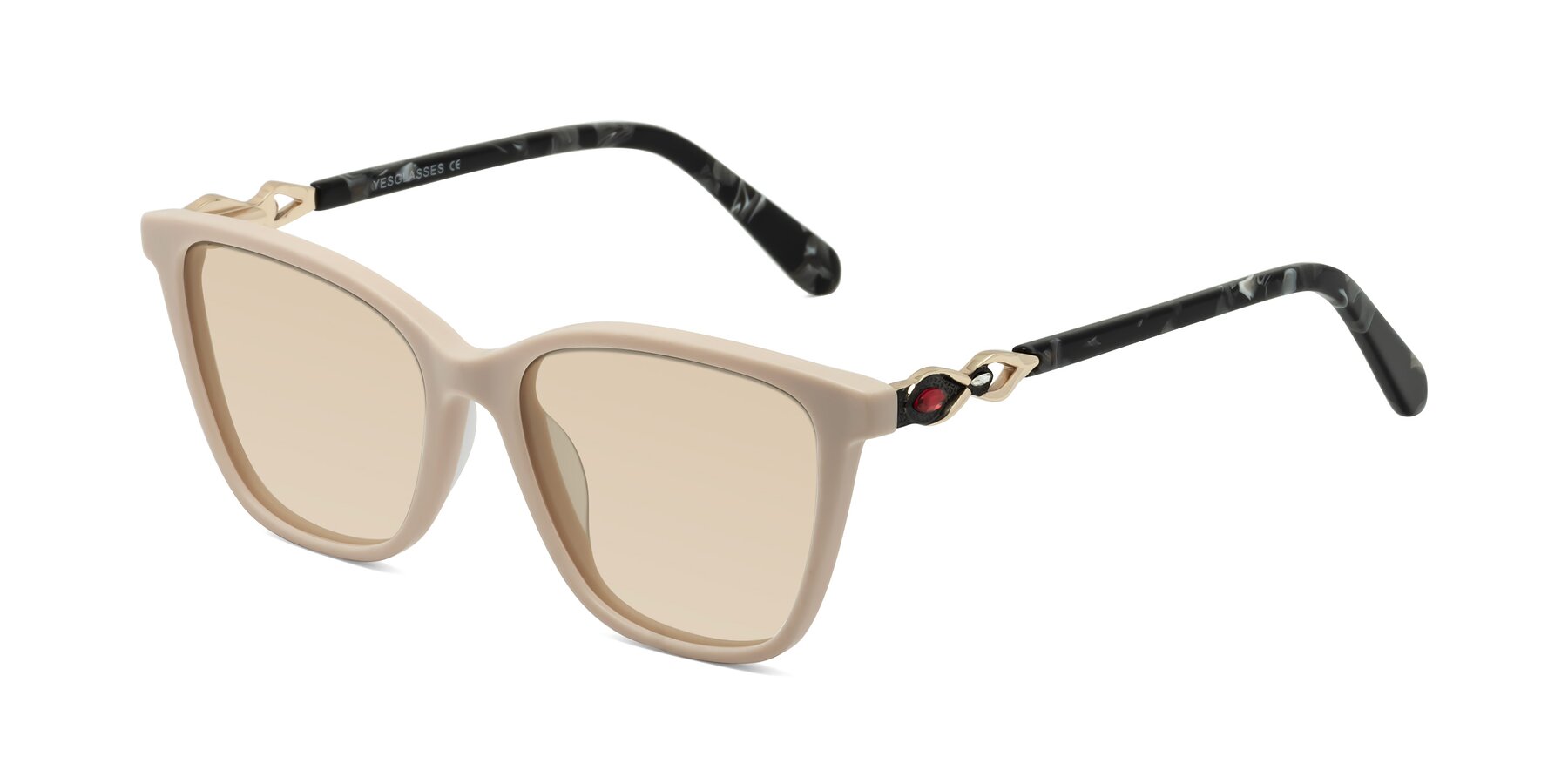 Angle of Mothe in Ivory pink with Light Brown Tinted Lenses