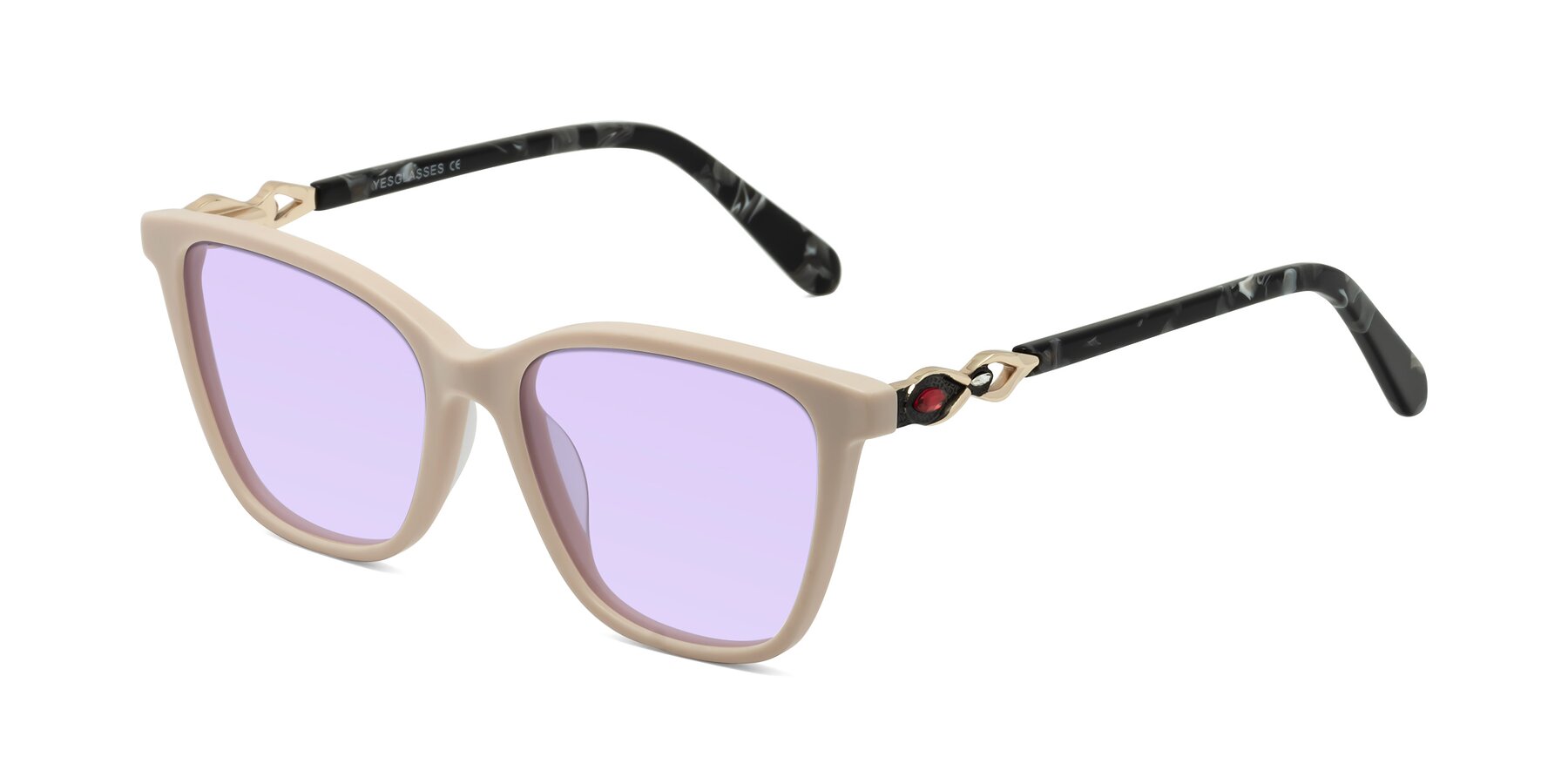 Angle of Mothe in Ivory pink with Light Purple Tinted Lenses