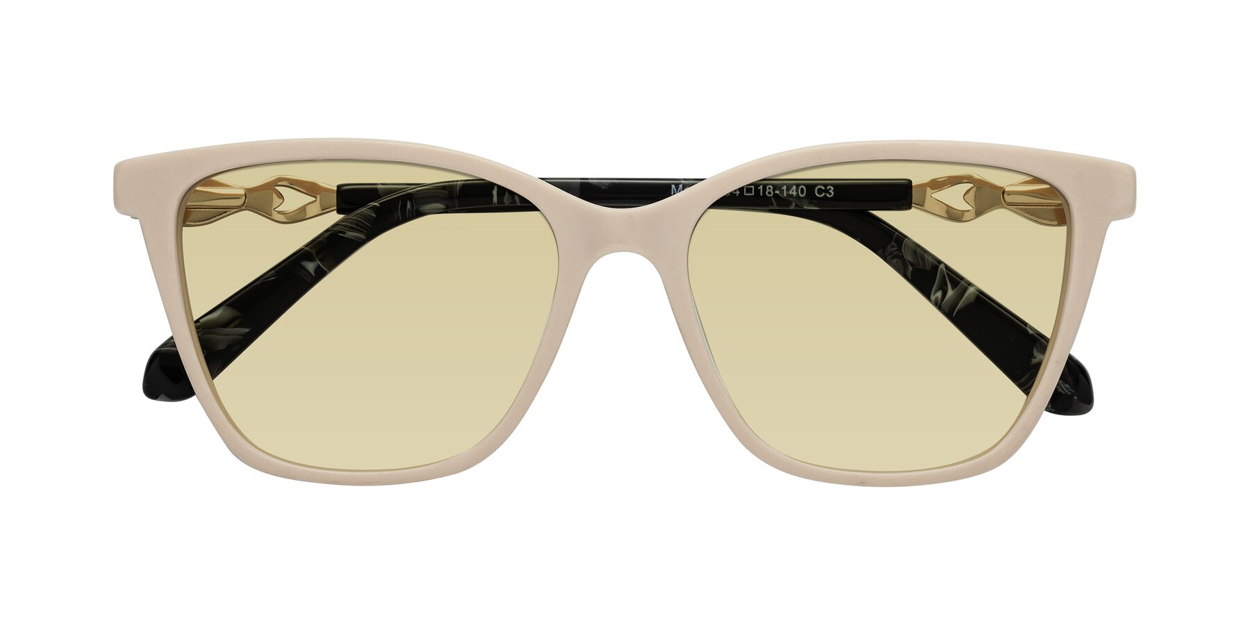 Folded Front of Mothe in Ivory pink with Light Champagne Tinted Lenses