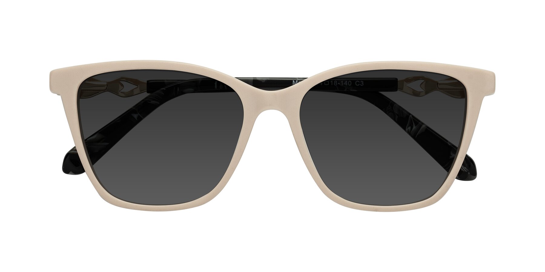 Folded Front of Mothe in Ivory pink with Gray Tinted Lenses