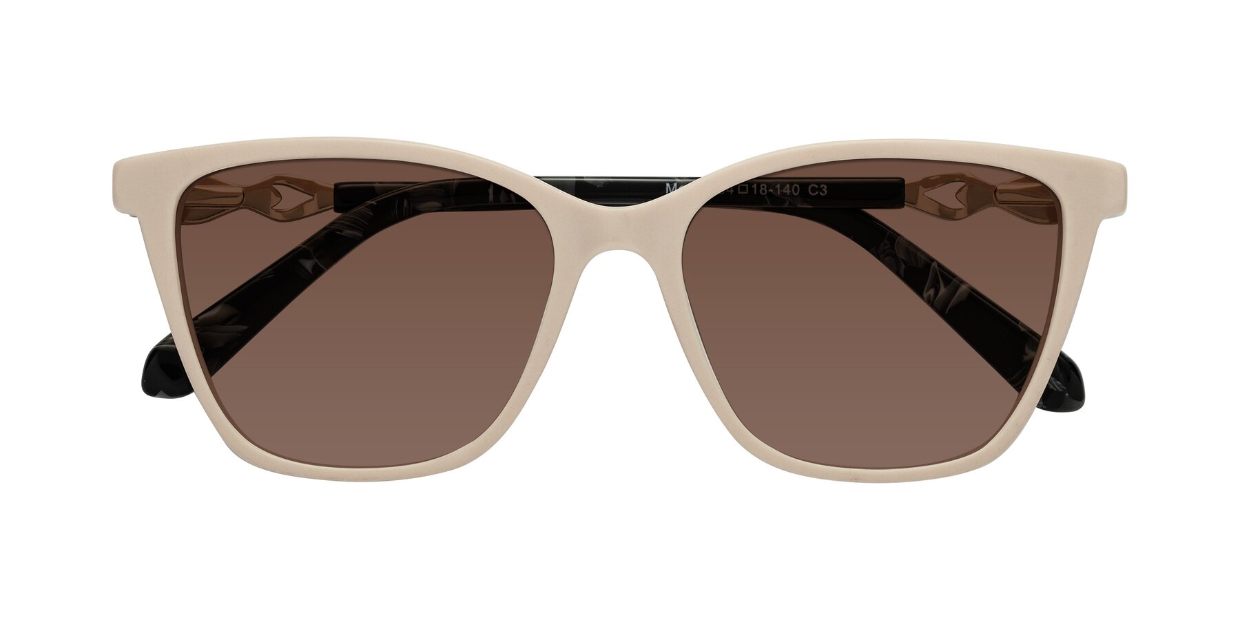 Folded Front of Mothe in Ivory pink with Brown Tinted Lenses