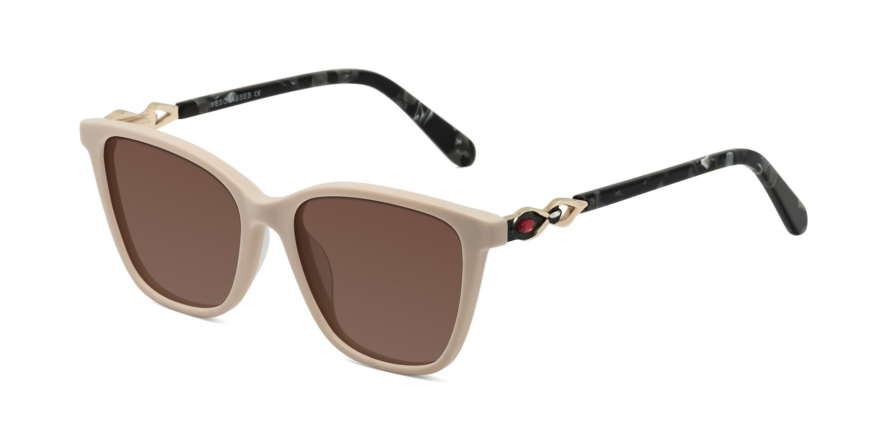 Angle of Mothe in Ivory pink with Brown Tinted Lenses