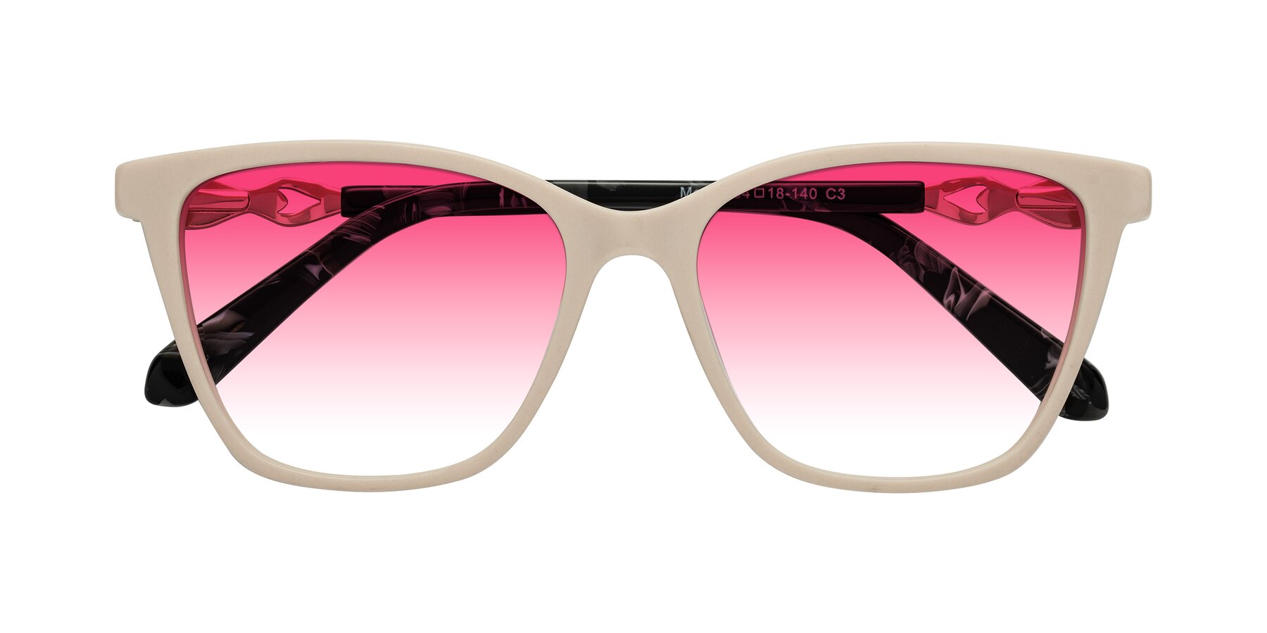 Folded Front of Mothe in Ivory pink with Pink Gradient Lenses