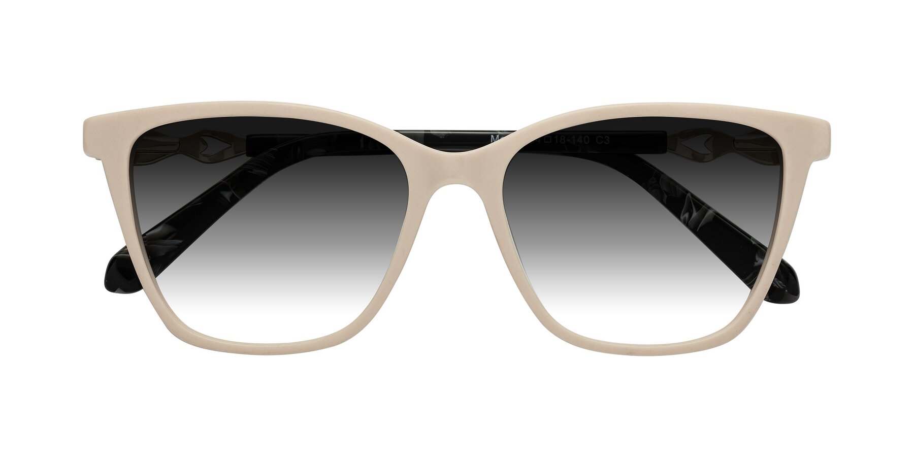 Folded Front of Mothe in Ivory pink with Gray Gradient Lenses