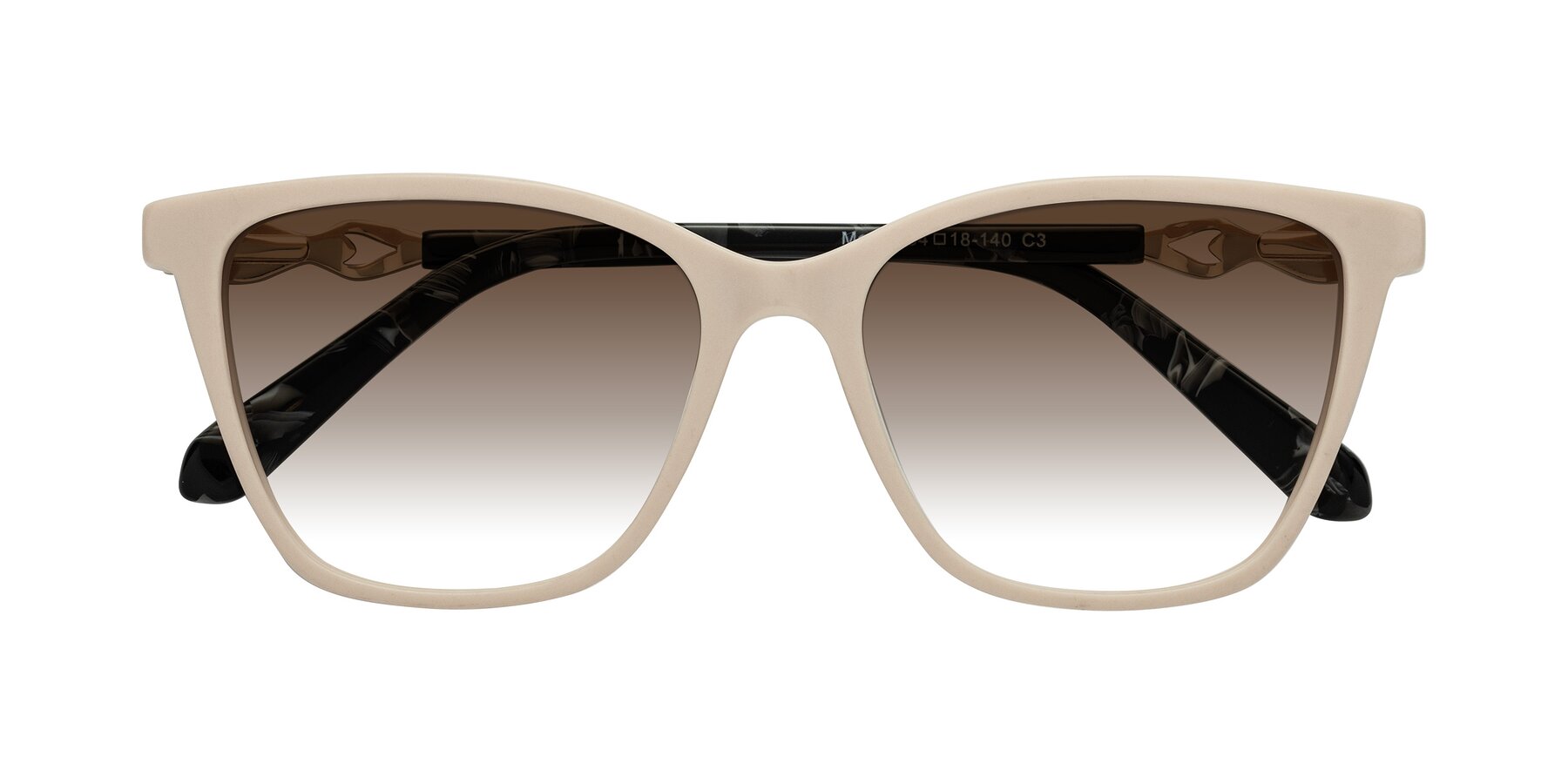 Folded Front of Mothe in Ivory pink with Brown Gradient Lenses