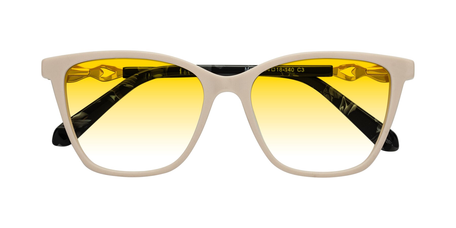 Folded Front of Mothe in Ivory pink with Yellow Gradient Lenses