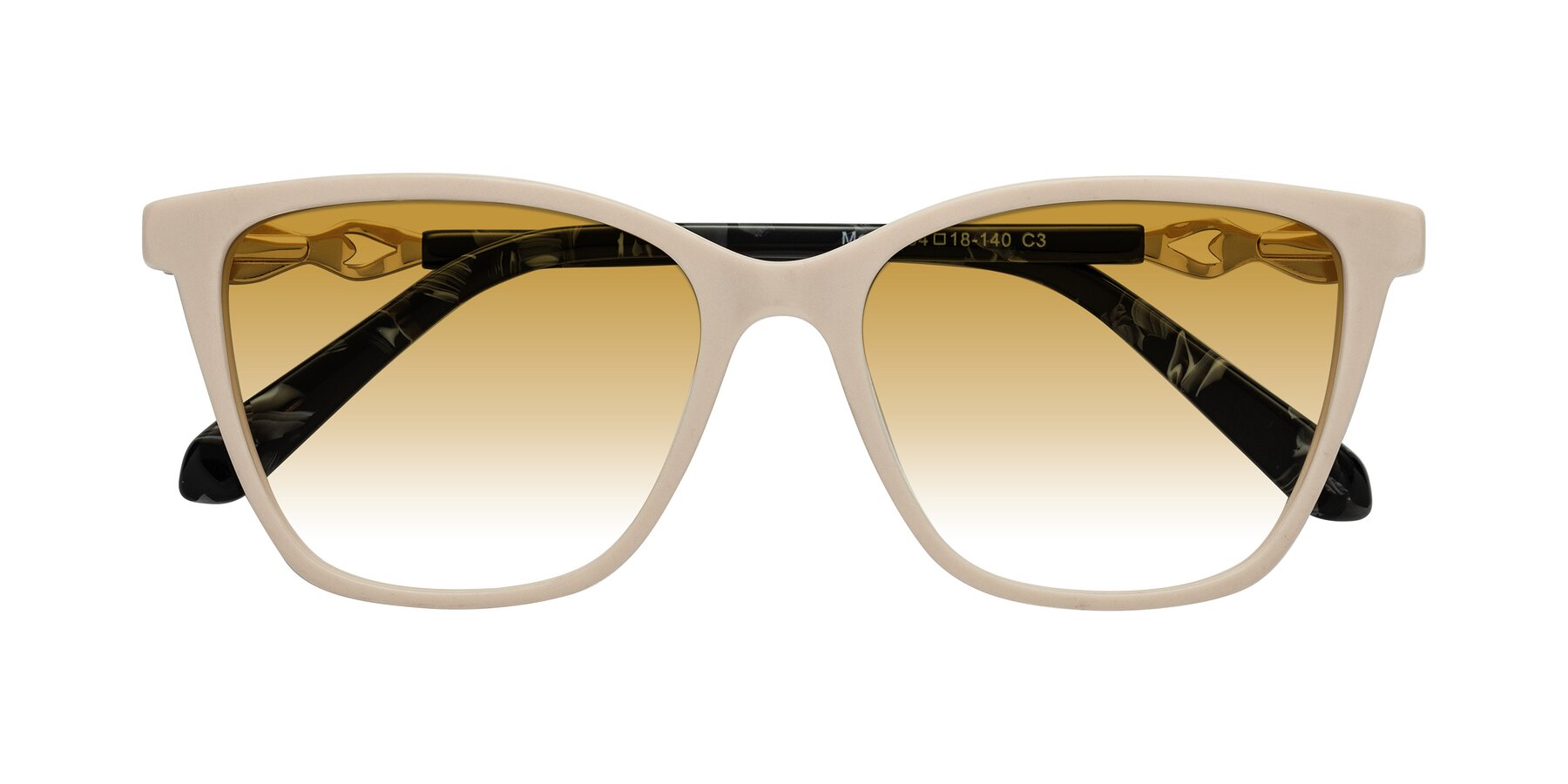 Folded Front of Mothe in Ivory pink with Champagne Gradient Lenses