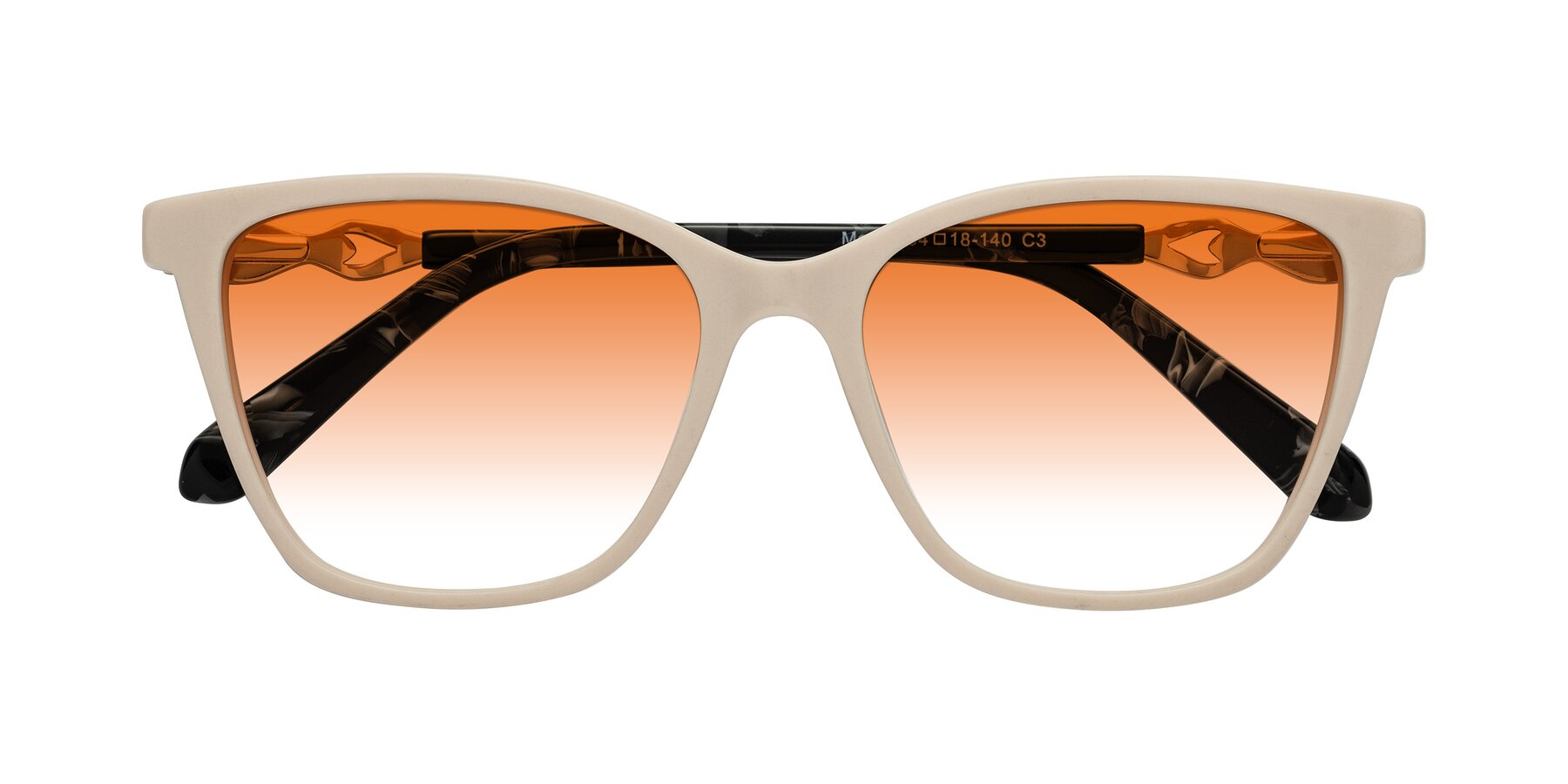 Folded Front of Mothe in Ivory pink with Orange Gradient Lenses