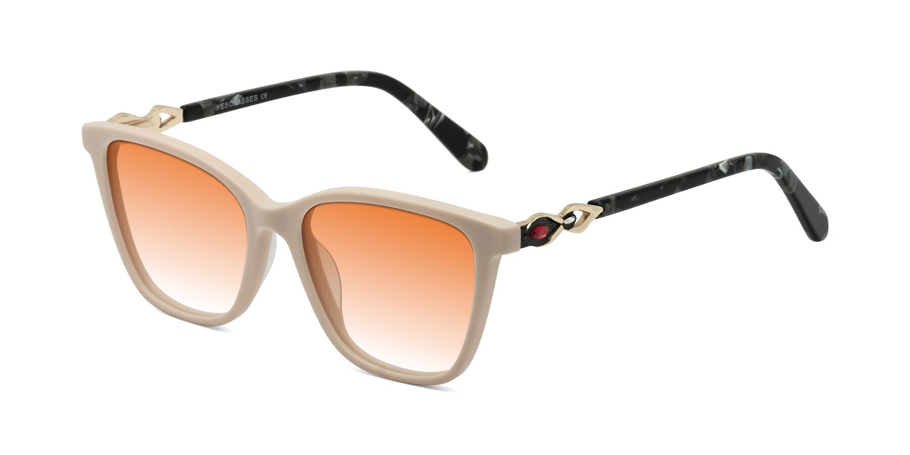 Angle of Mothe in Ivory pink with Orange Gradient Lenses