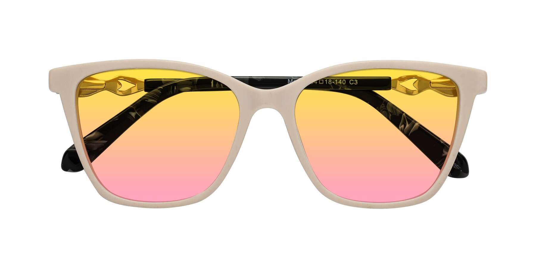 Folded Front of Mothe in Ivory pink with Yellow / Pink Gradient Lenses