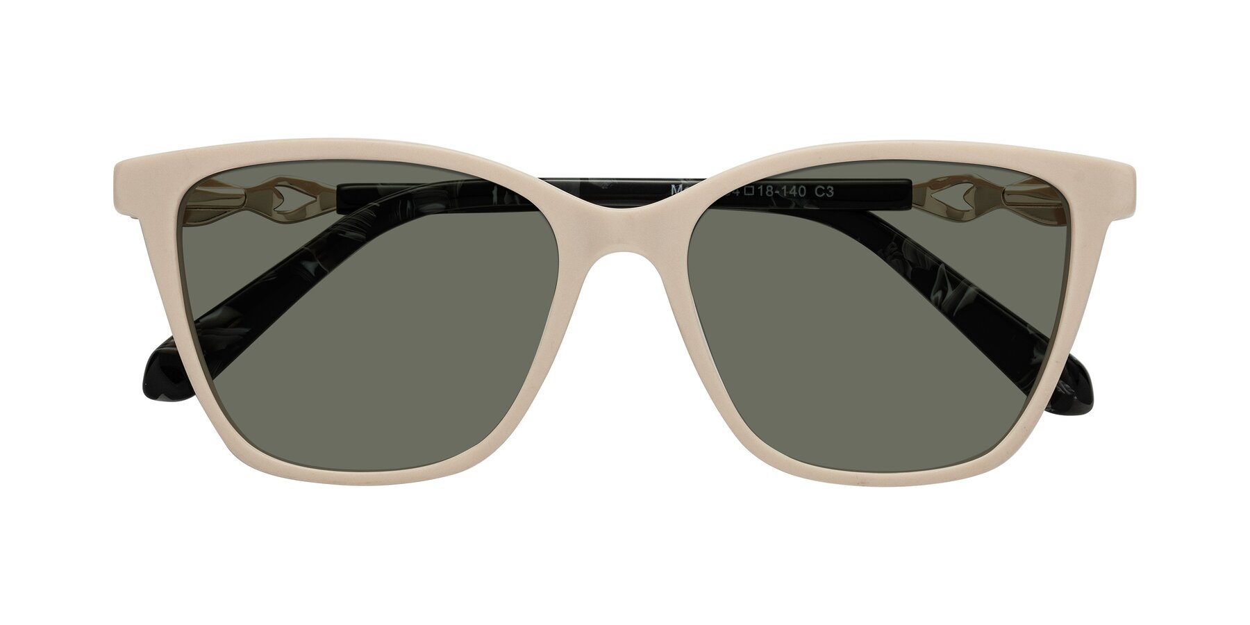 Folded Front of Mothe in Ivory pink with Gray Polarized Lenses