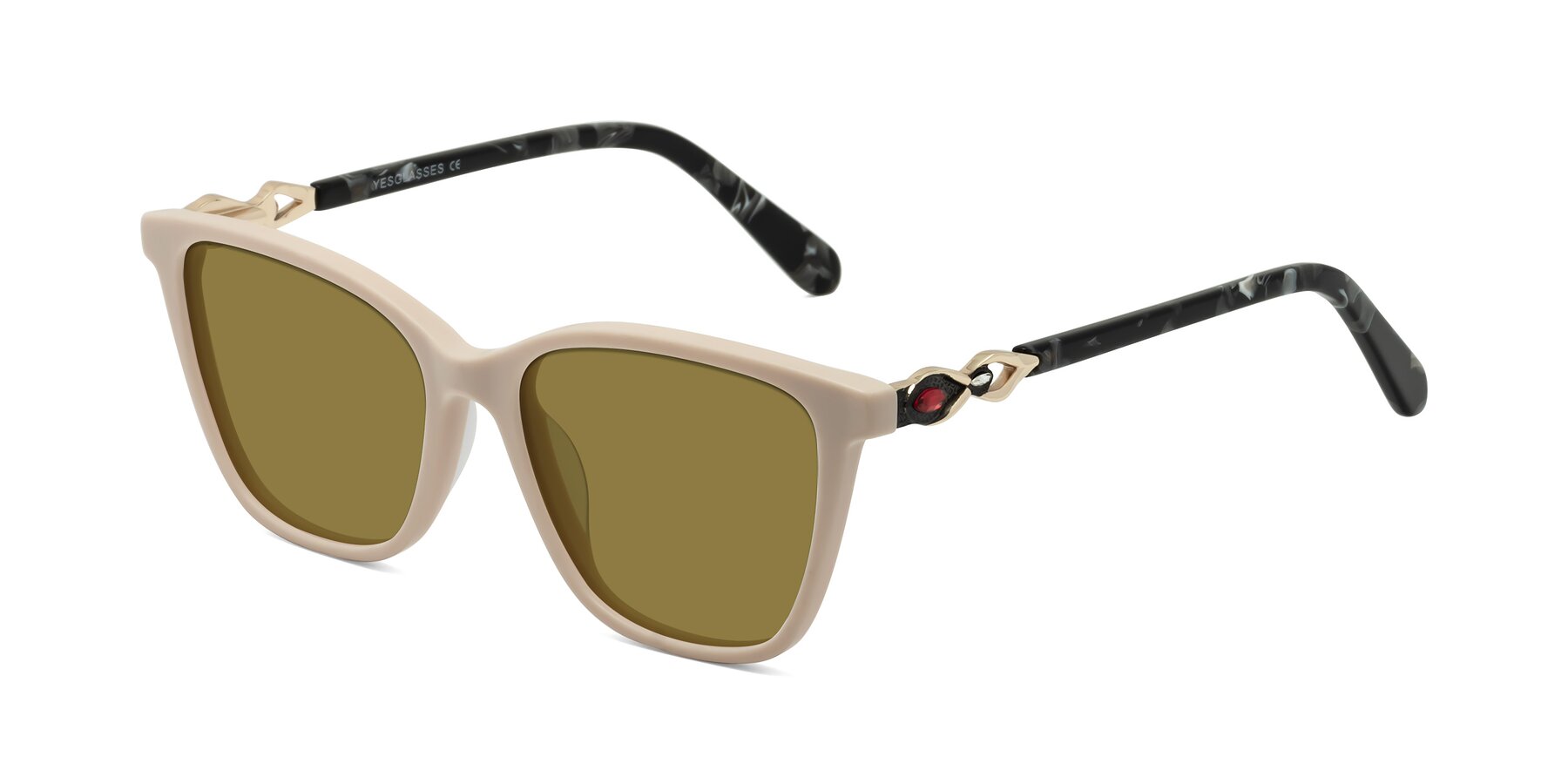 Angle of Mothe in Ivory pink with Brown Polarized Lenses