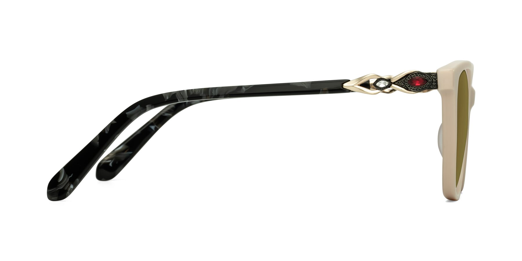 Side of Mothe in Ivory pink with Brown Polarized Lenses