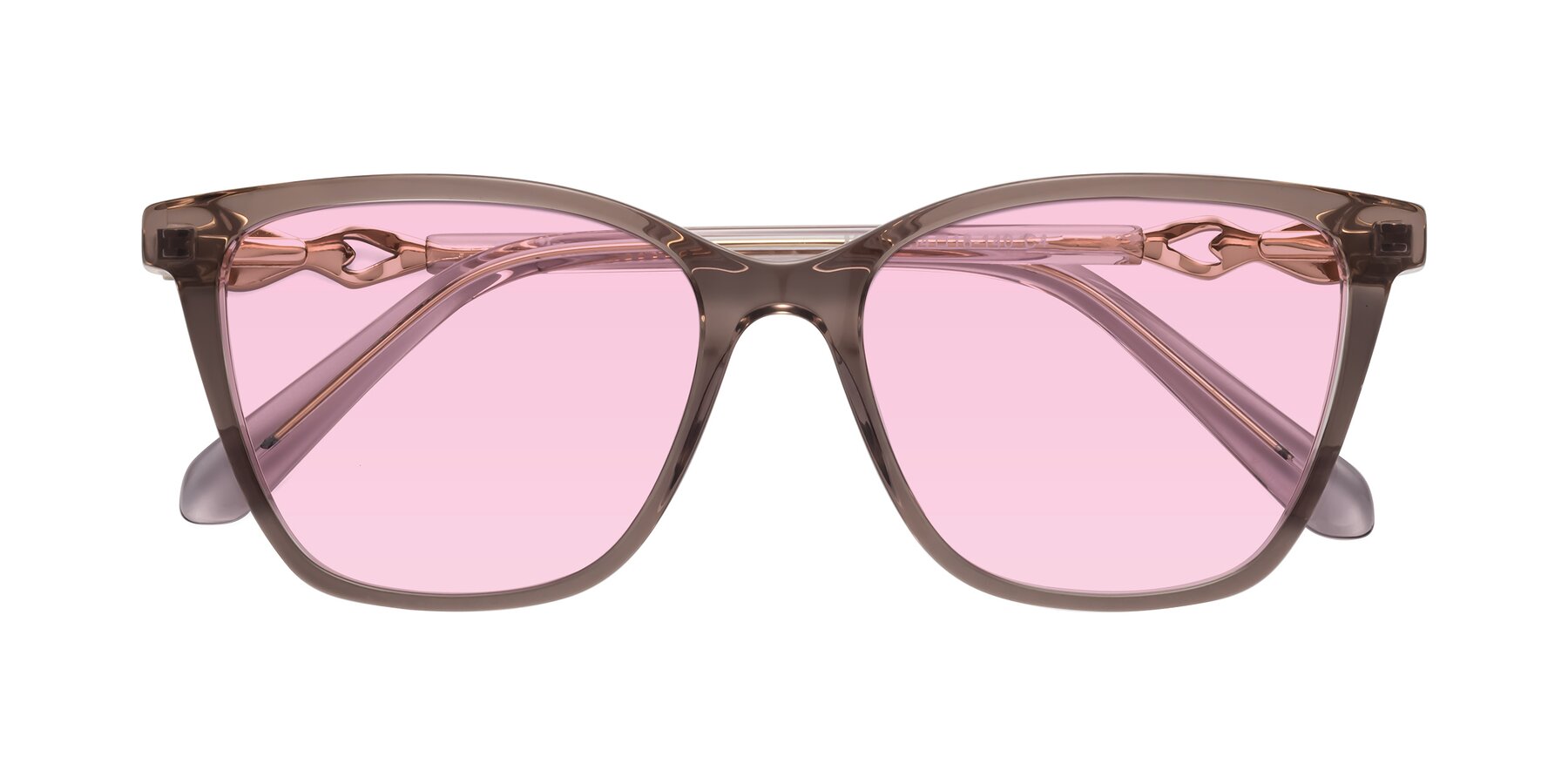 Folded Front of Mothe in Rose Taupe with Light Pink Tinted Lenses