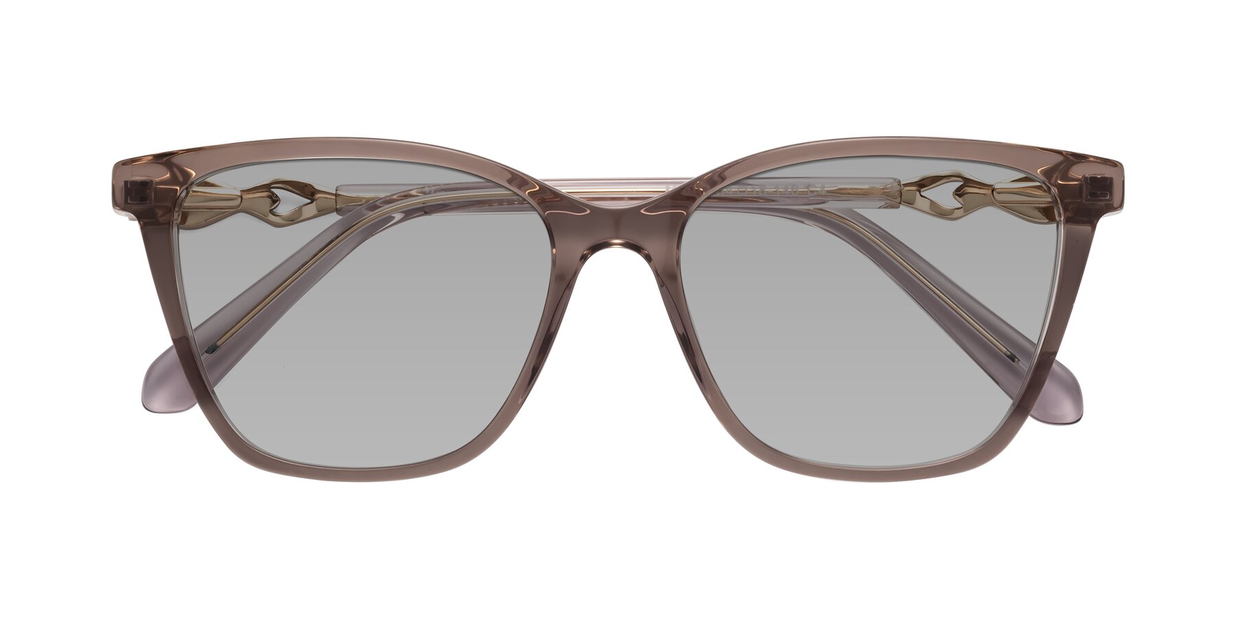 Folded Front of Mothe in Rose Taupe with Light Gray Tinted Lenses