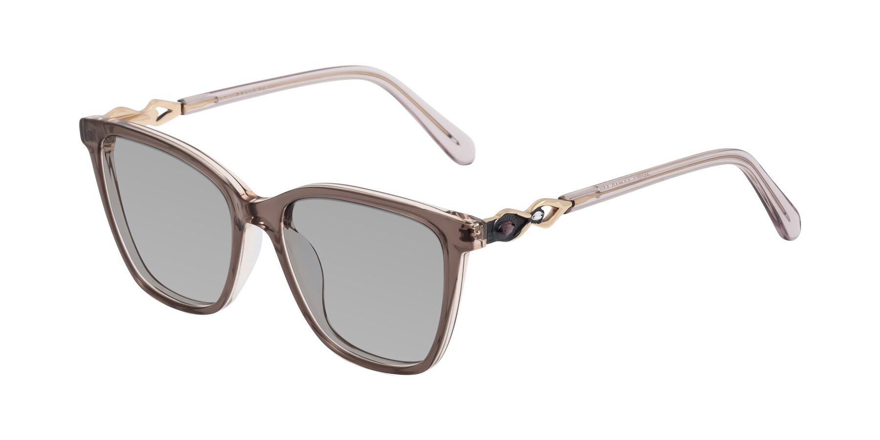 Angle of Mothe in Rose Taupe with Light Gray Tinted Lenses