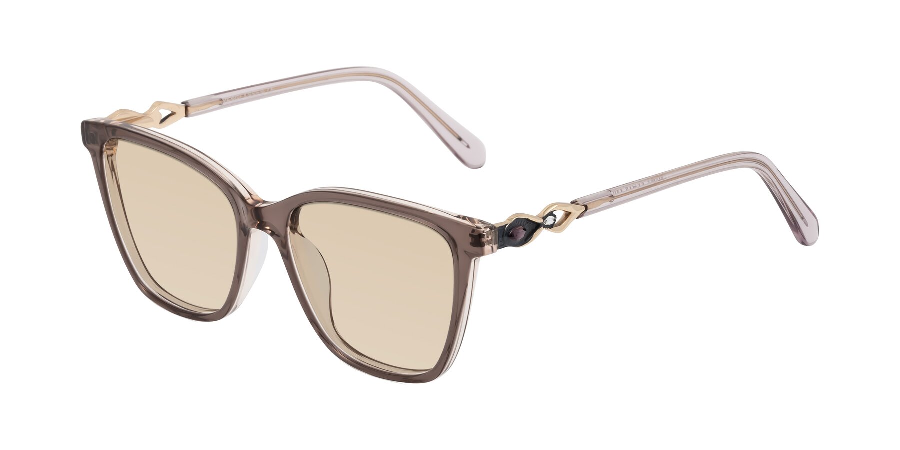 Angle of Mothe in Rose Taupe with Light Brown Tinted Lenses