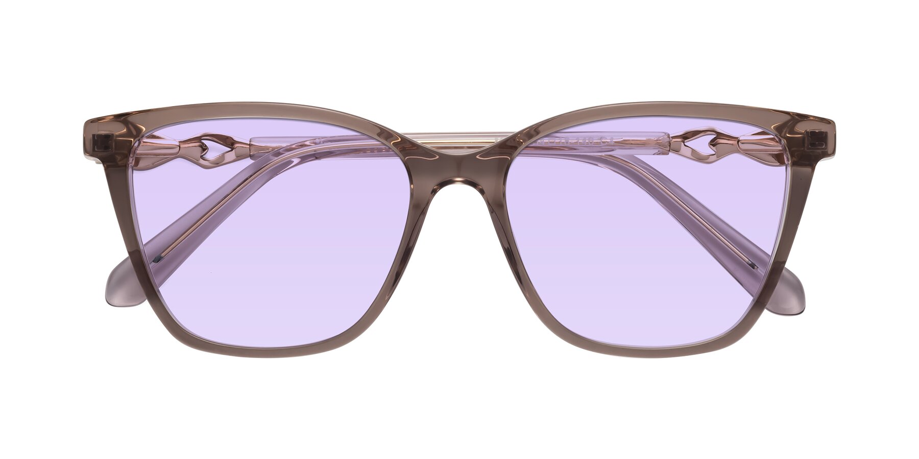 Folded Front of Mothe in Rose Taupe with Light Purple Tinted Lenses