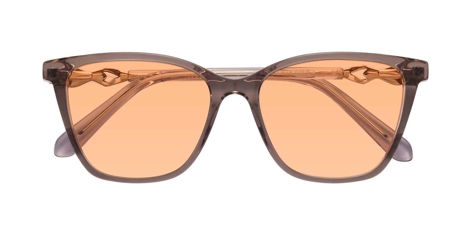 Folded Front of Mothe in Rose Taupe with Light Orange Tinted Lenses