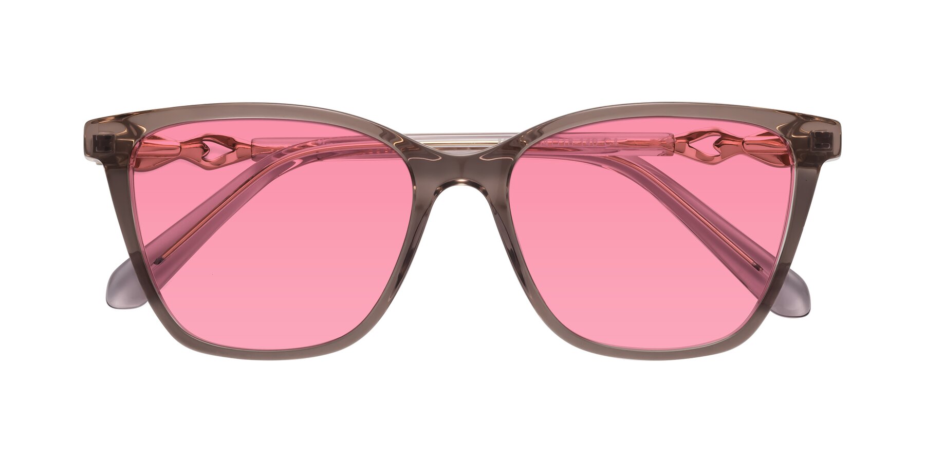 Folded Front of Mothe in Rose Taupe with Pink Tinted Lenses