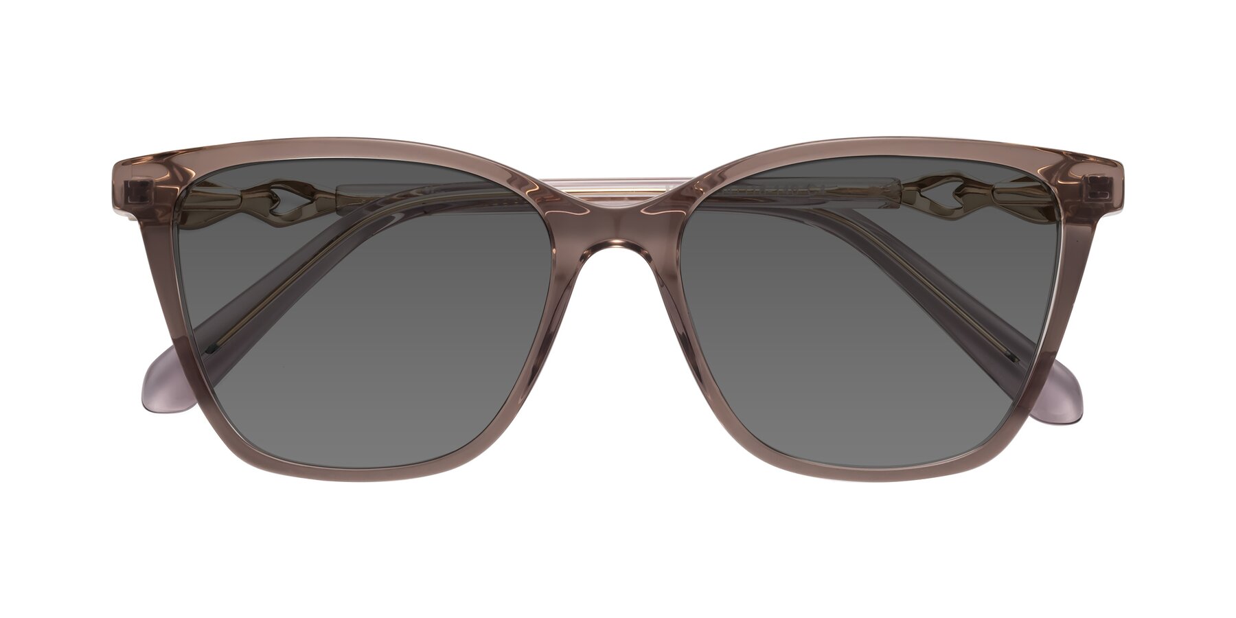 Folded Front of Mothe in Rose Taupe with Medium Gray Tinted Lenses