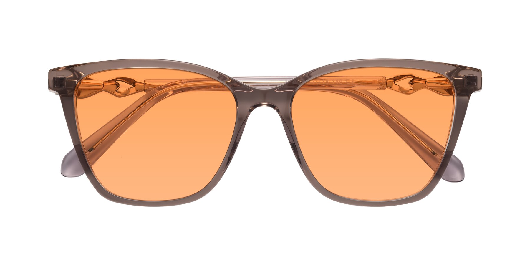 Folded Front of Mothe in Rose Taupe with Medium Orange Tinted Lenses