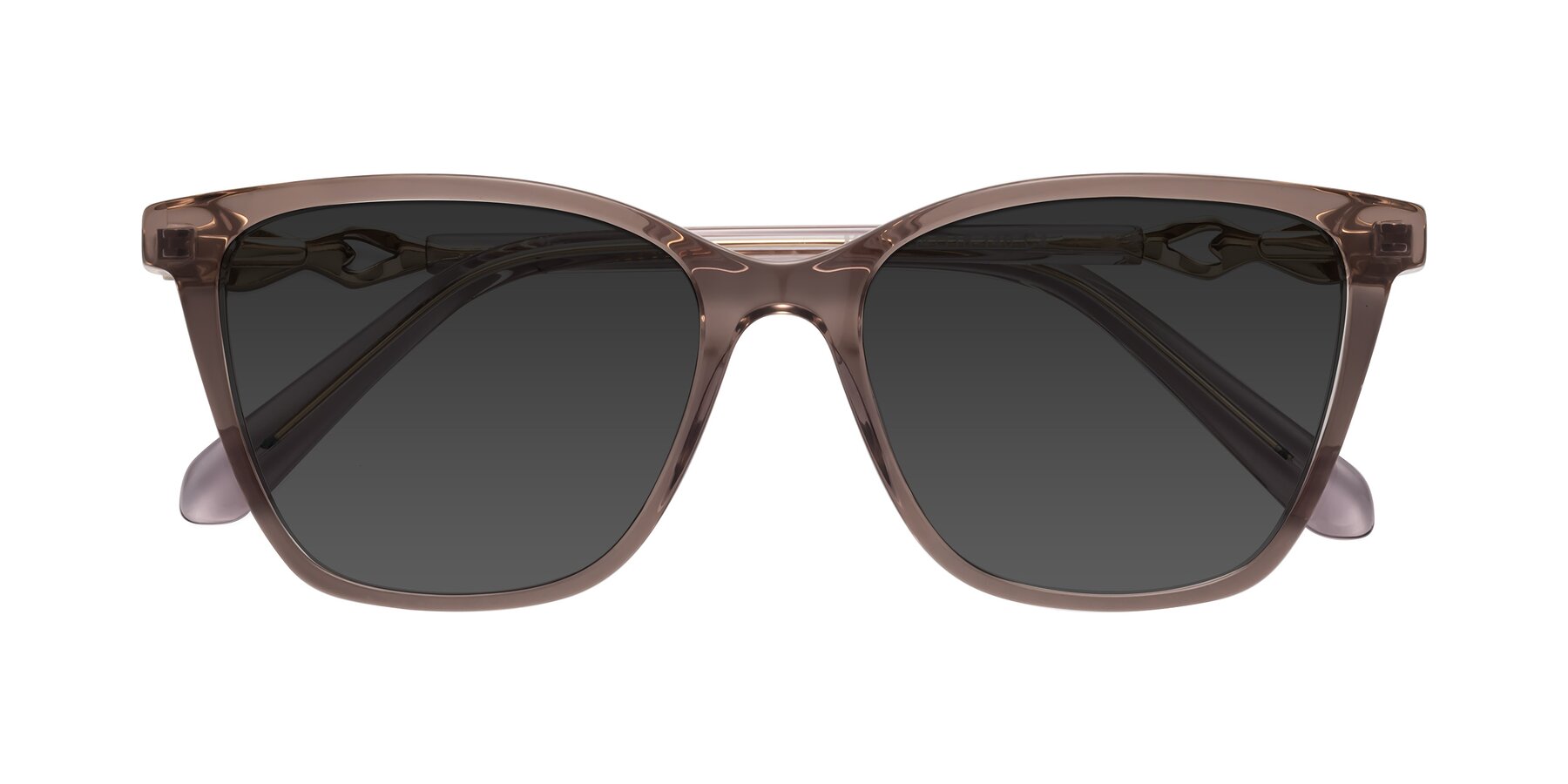 Folded Front of Mothe in Rose Taupe with Gray Tinted Lenses