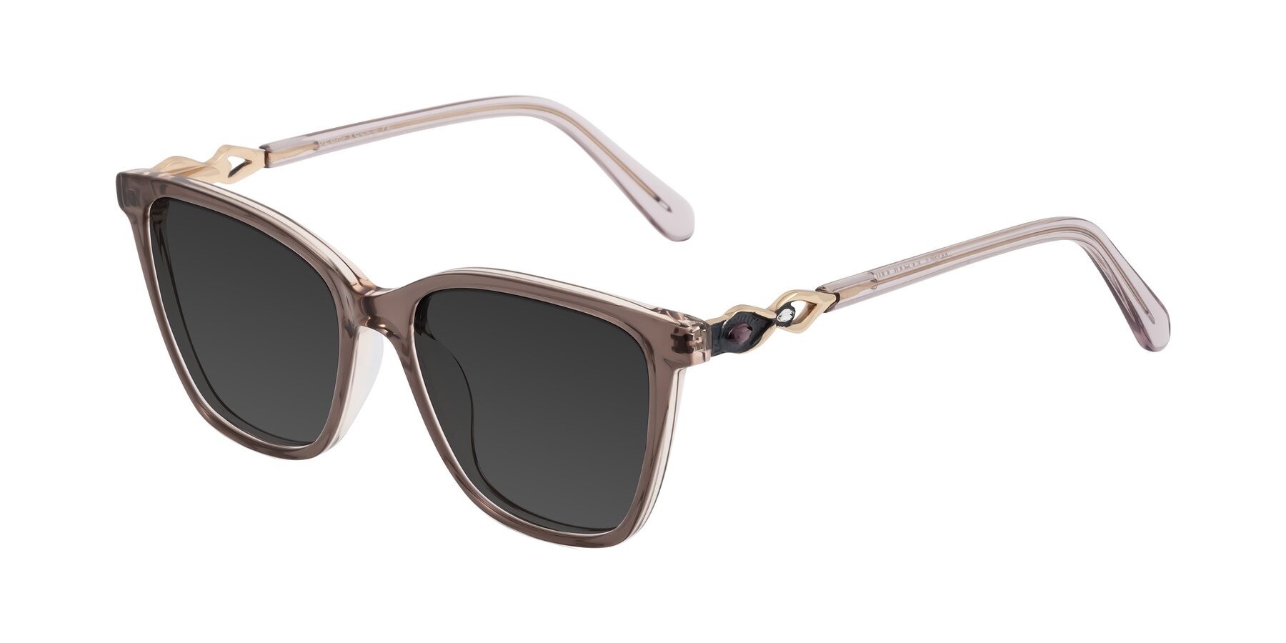 Angle of Mothe in Rose Taupe with Gray Tinted Lenses