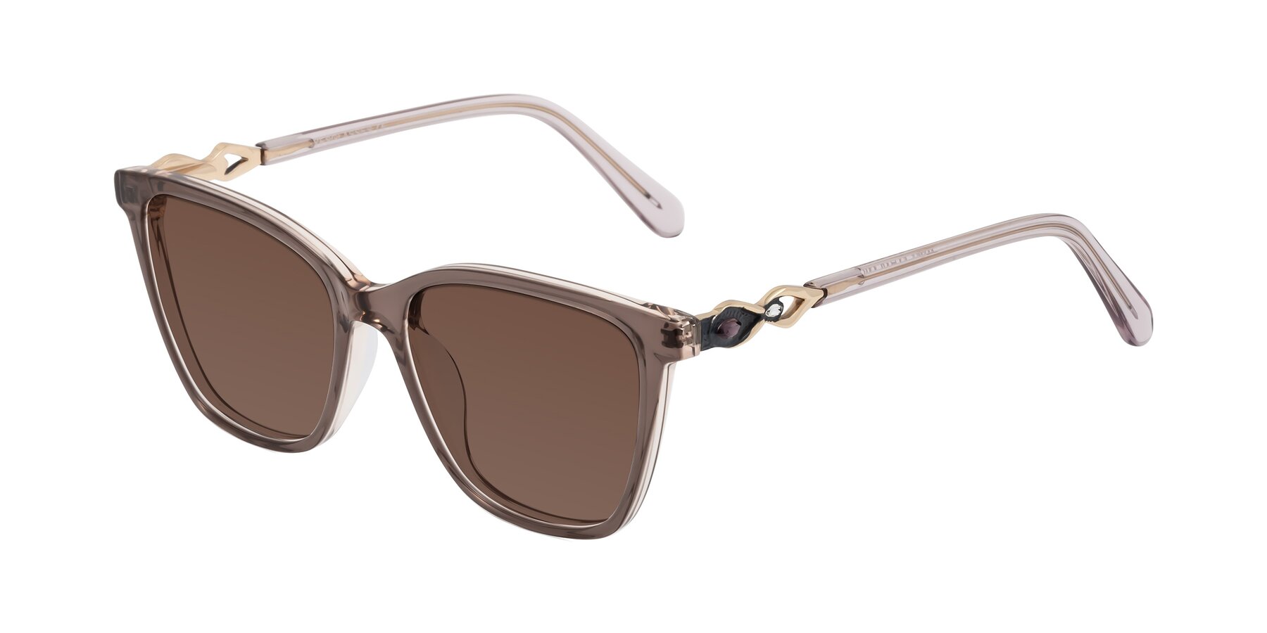 Angle of Mothe in Rose Taupe with Brown Tinted Lenses