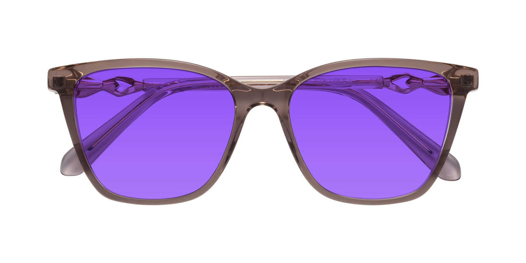 Folded Front of Mothe in Rose Taupe with Purple Tinted Lenses