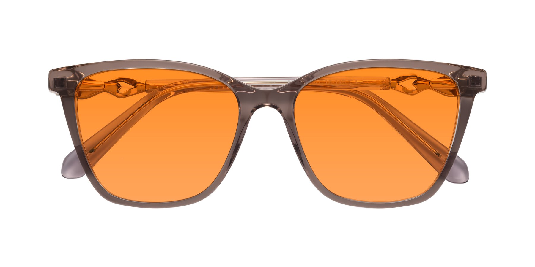 Folded Front of Mothe in Rose Taupe with Orange Tinted Lenses