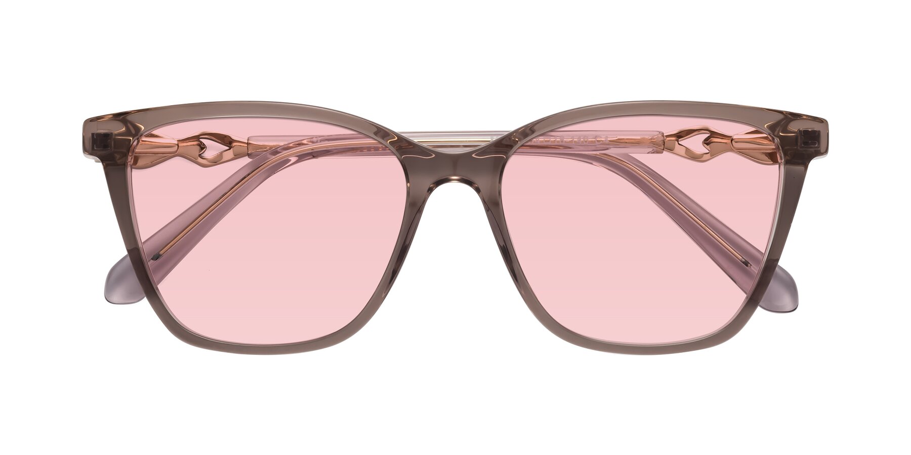 Folded Front of Mothe in Rose Taupe with Light Garnet Tinted Lenses