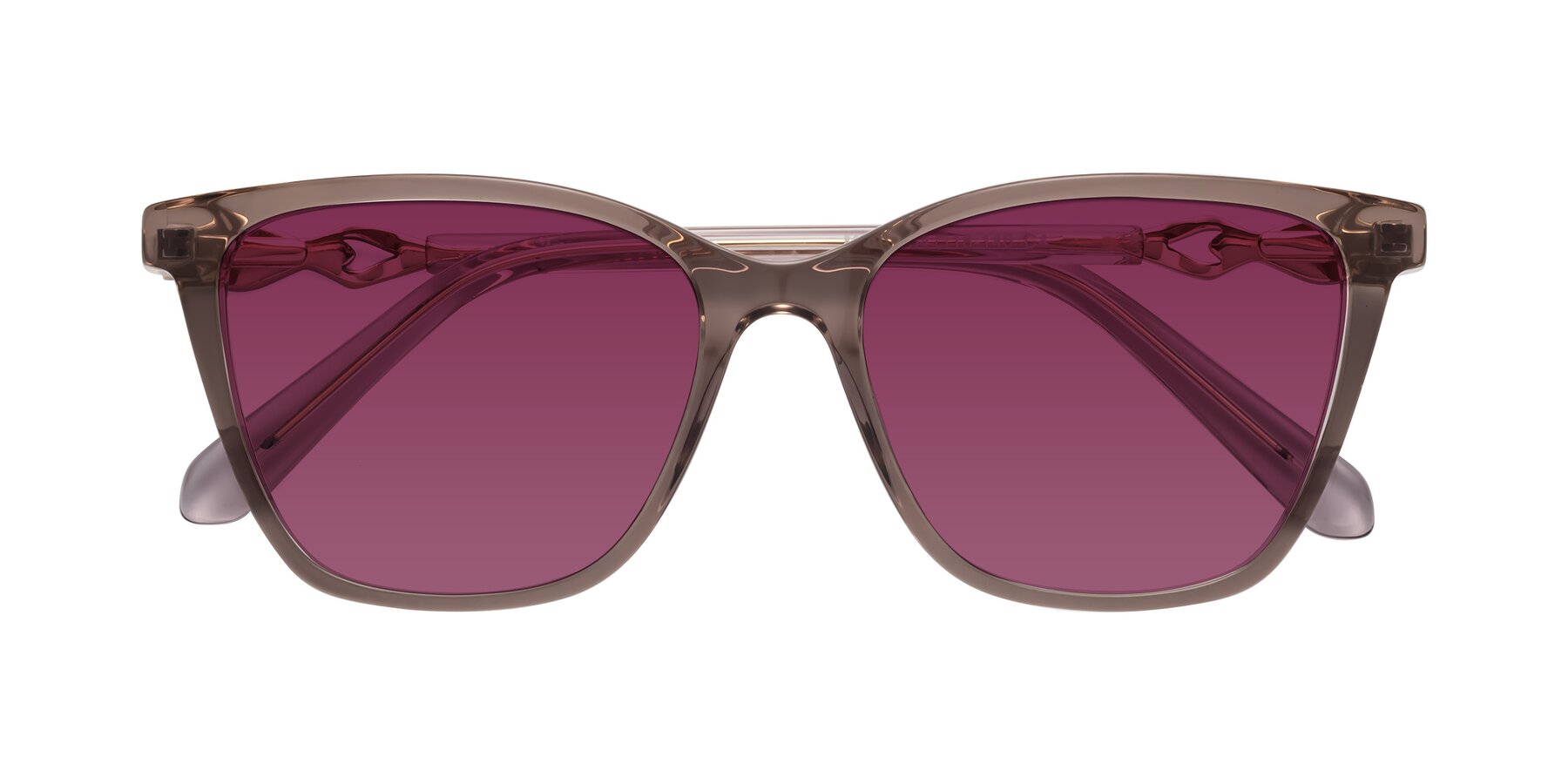 Folded Front of Mothe in Rose Taupe with Wine Tinted Lenses