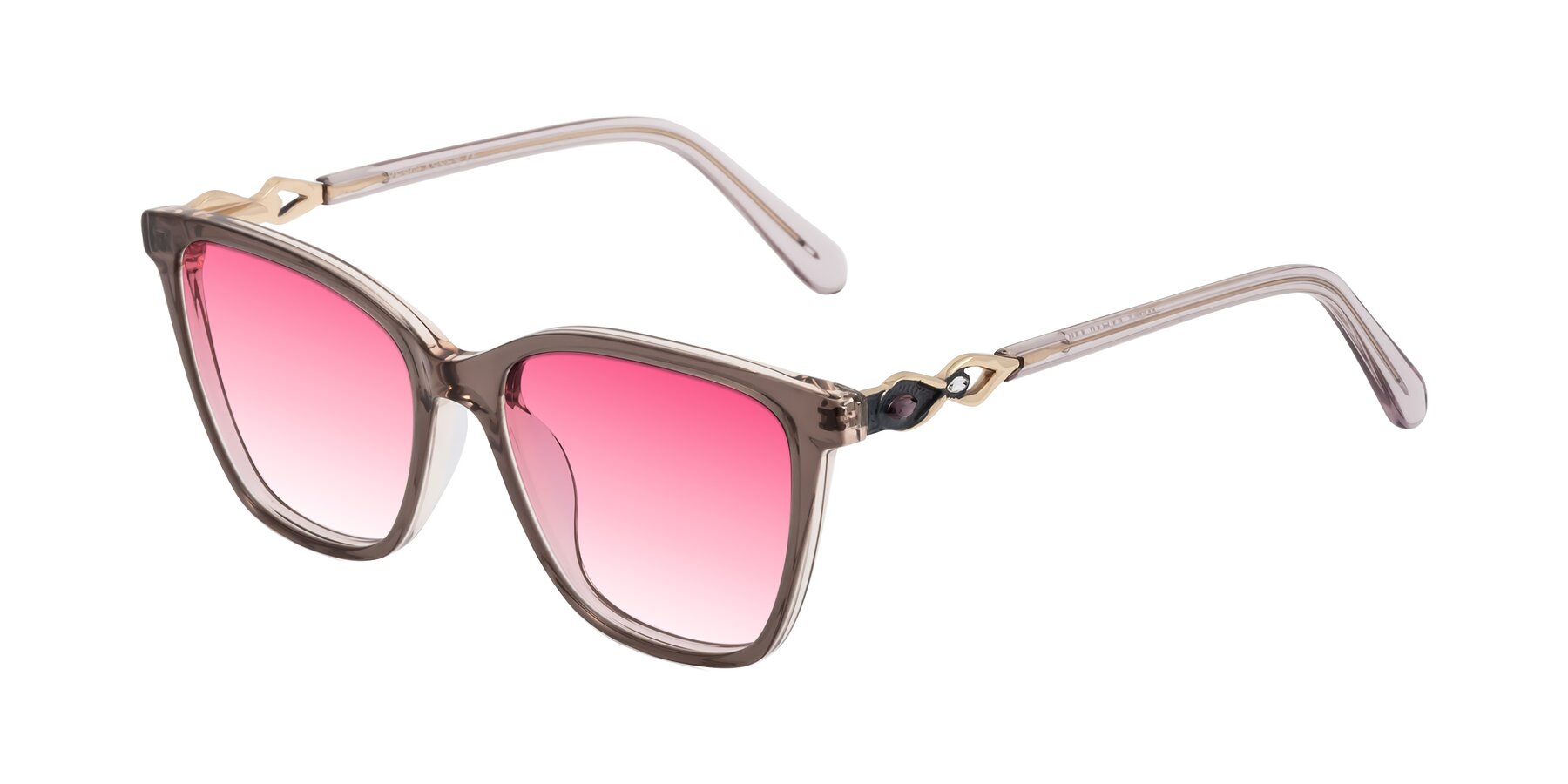 Angle of Mothe in Rose Taupe with Pink Gradient Lenses