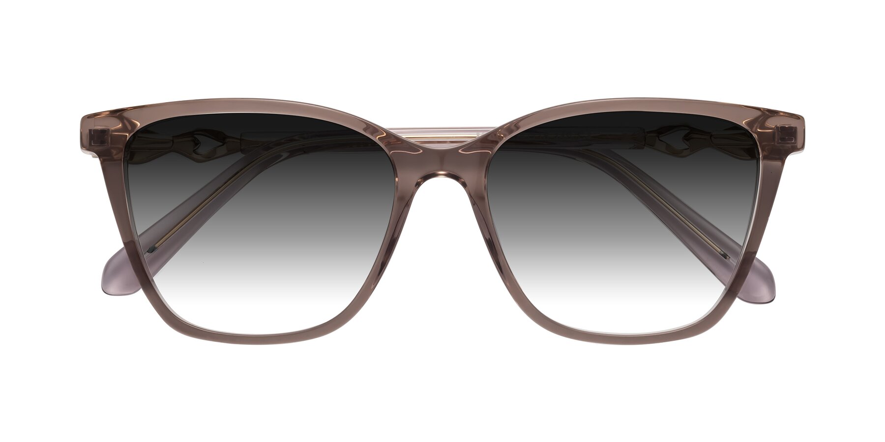 Folded Front of Mothe in Rose Taupe with Gray Gradient Lenses