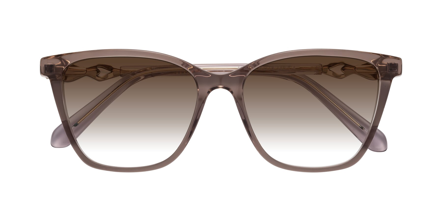 Folded Front of Mothe in Rose Taupe with Brown Gradient Lenses