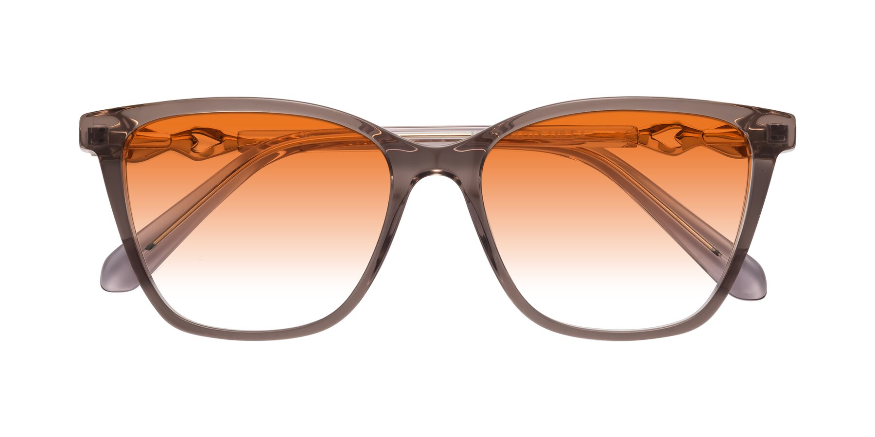 Folded Front of Mothe in Rose Taupe with Orange Gradient Lenses