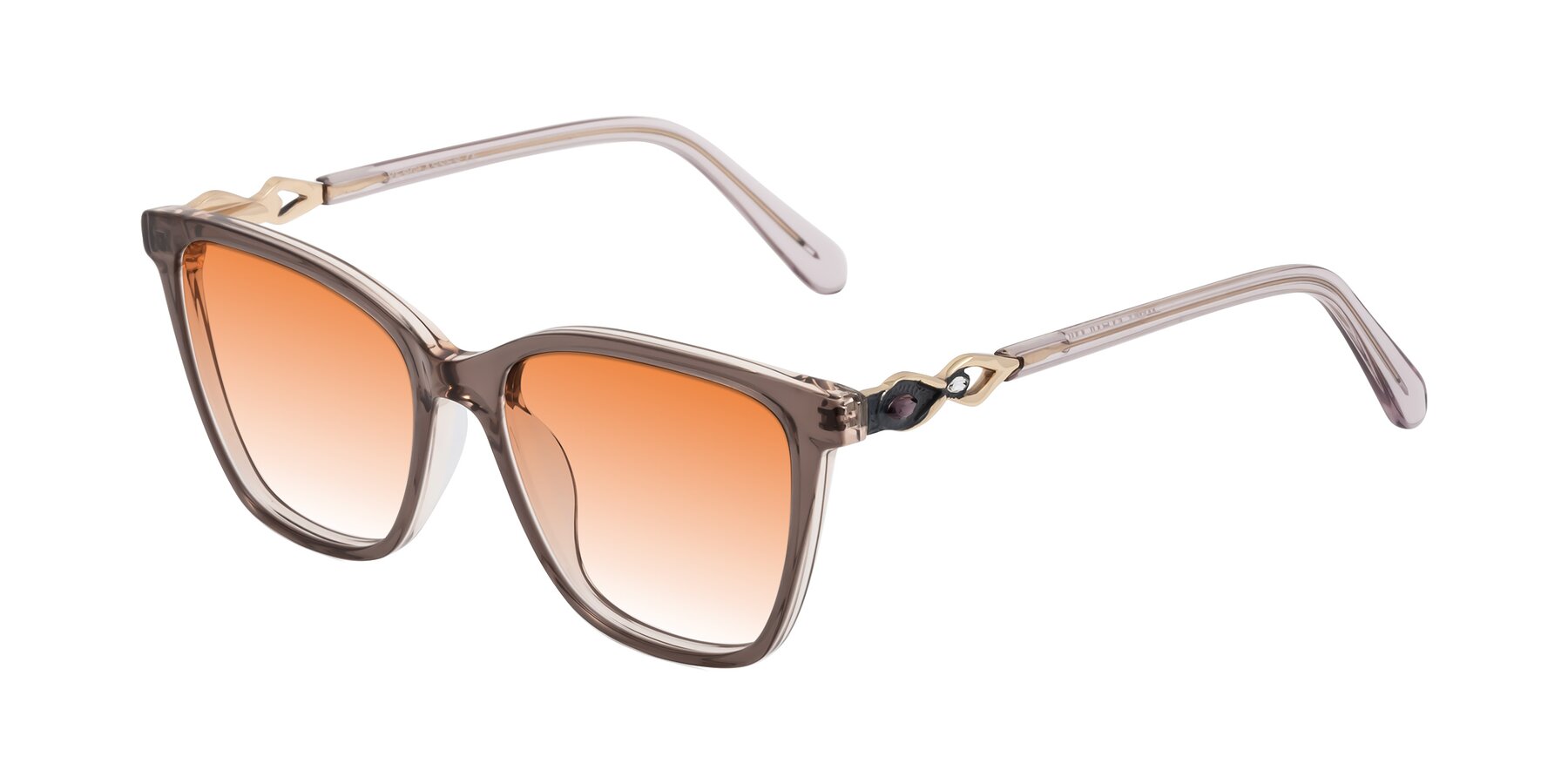 Angle of Mothe in Rose Taupe with Orange Gradient Lenses