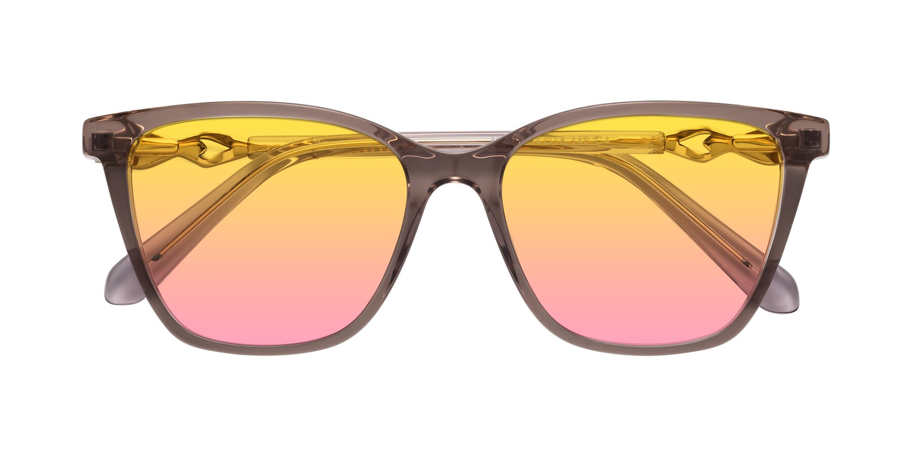 Folded Front of Mothe in Rose Taupe with Yellow / Pink Gradient Lenses