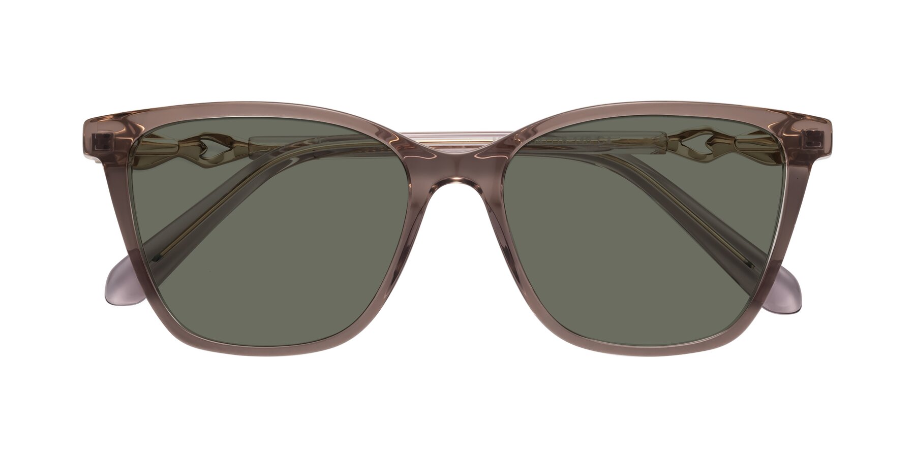 Folded Front of Mothe in Rose Taupe with Gray Polarized Lenses