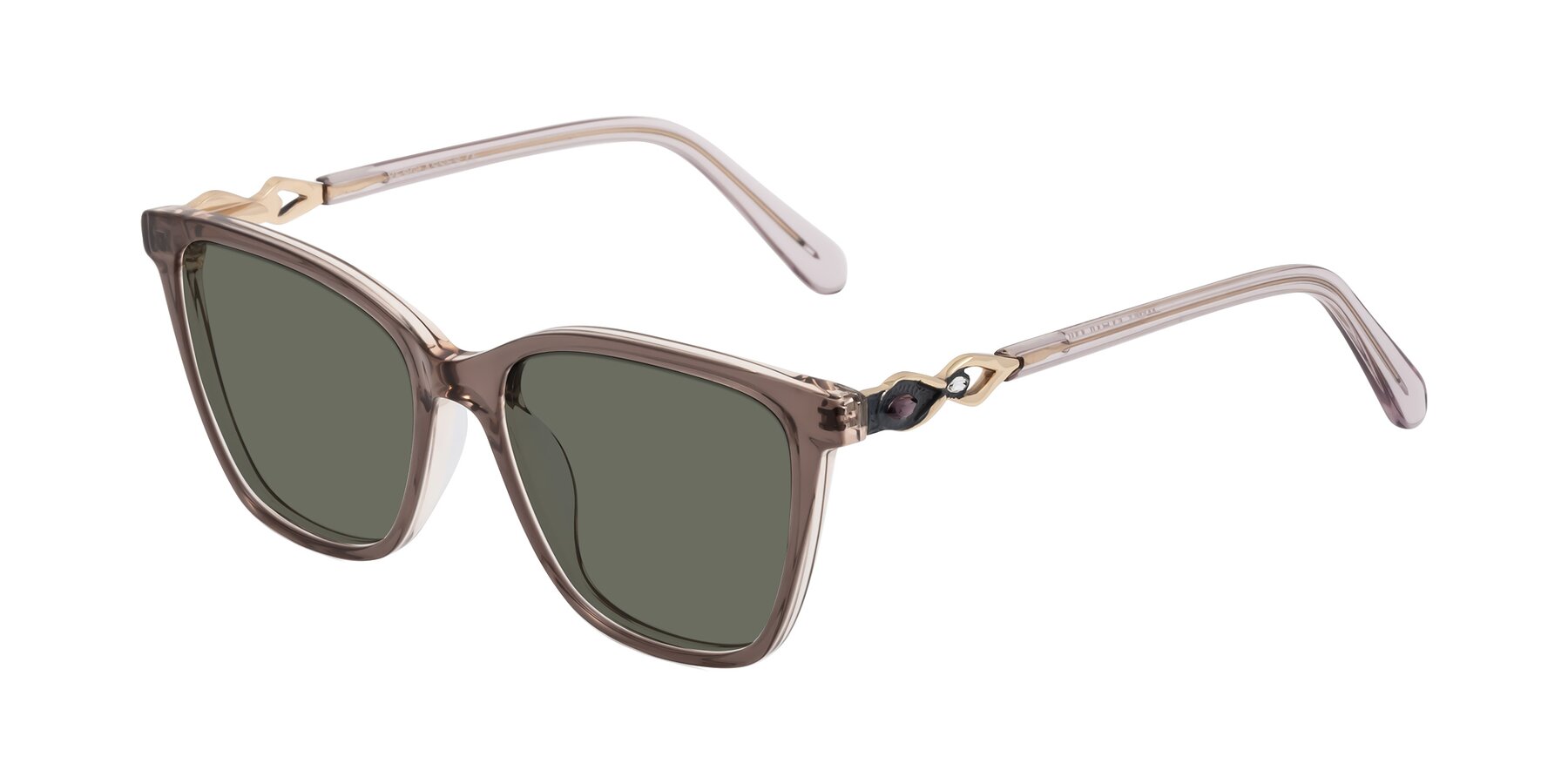 Angle of Mothe in Rose Taupe with Gray Polarized Lenses