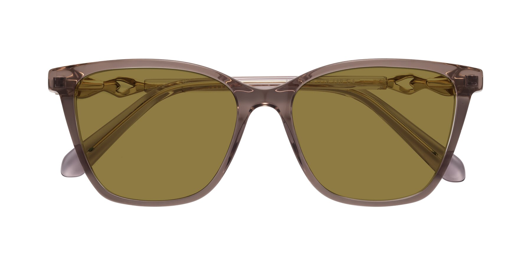 Folded Front of Mothe in Rose Taupe with Brown Polarized Lenses