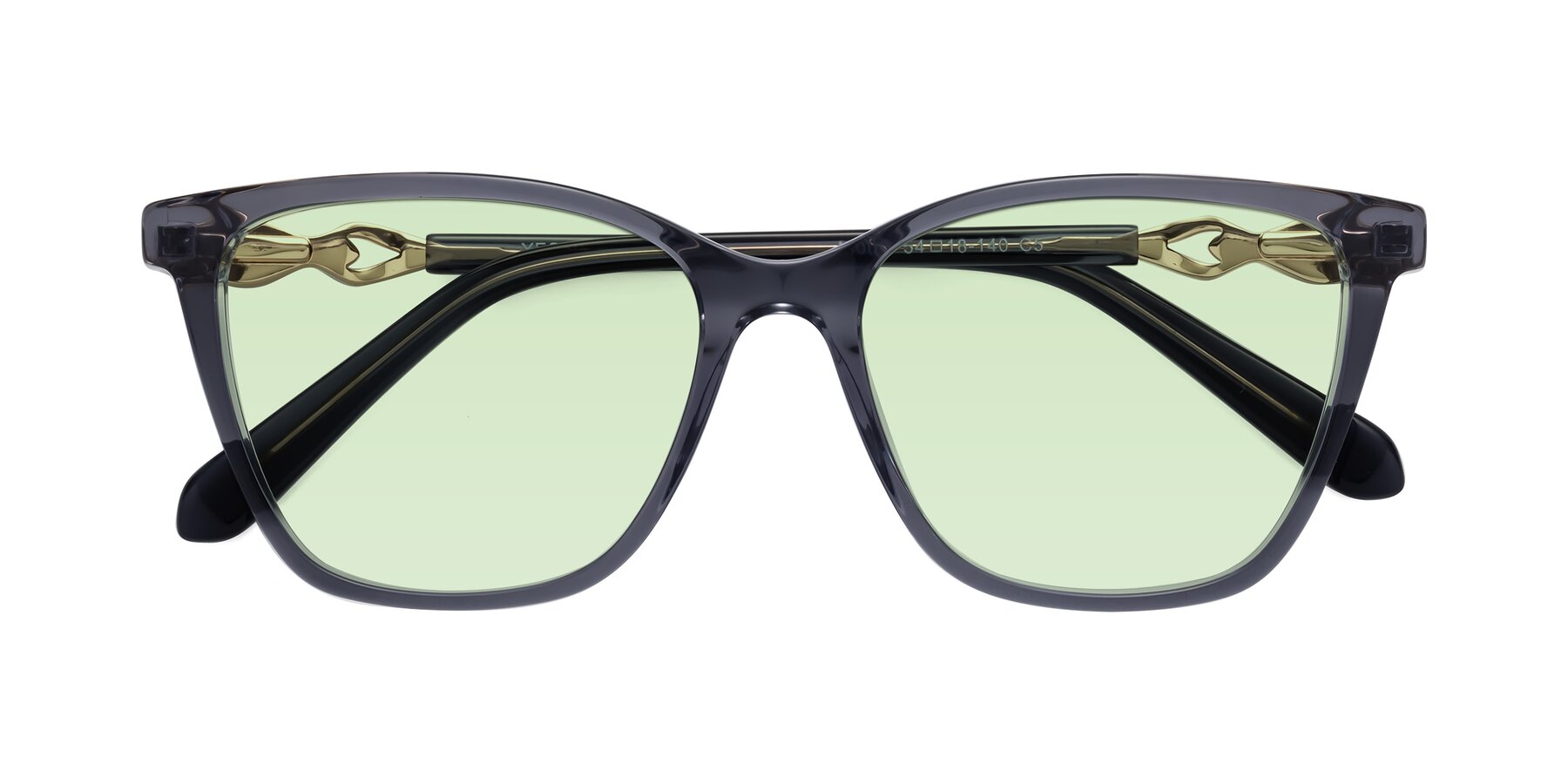 Folded Front of Mothe in Blue Gray with Light Green Tinted Lenses