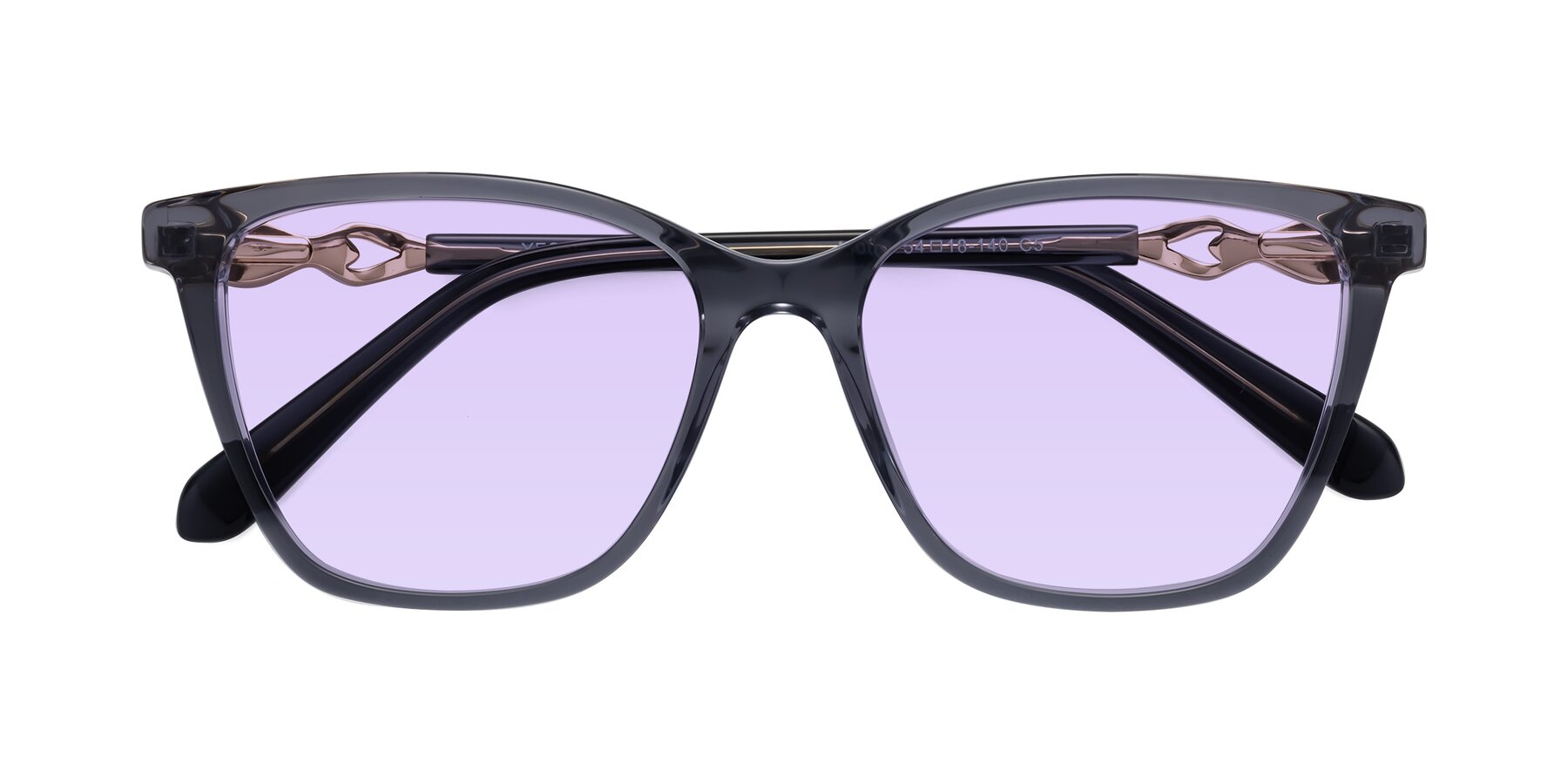 Folded Front of Mothe in Blue Gray with Light Purple Tinted Lenses